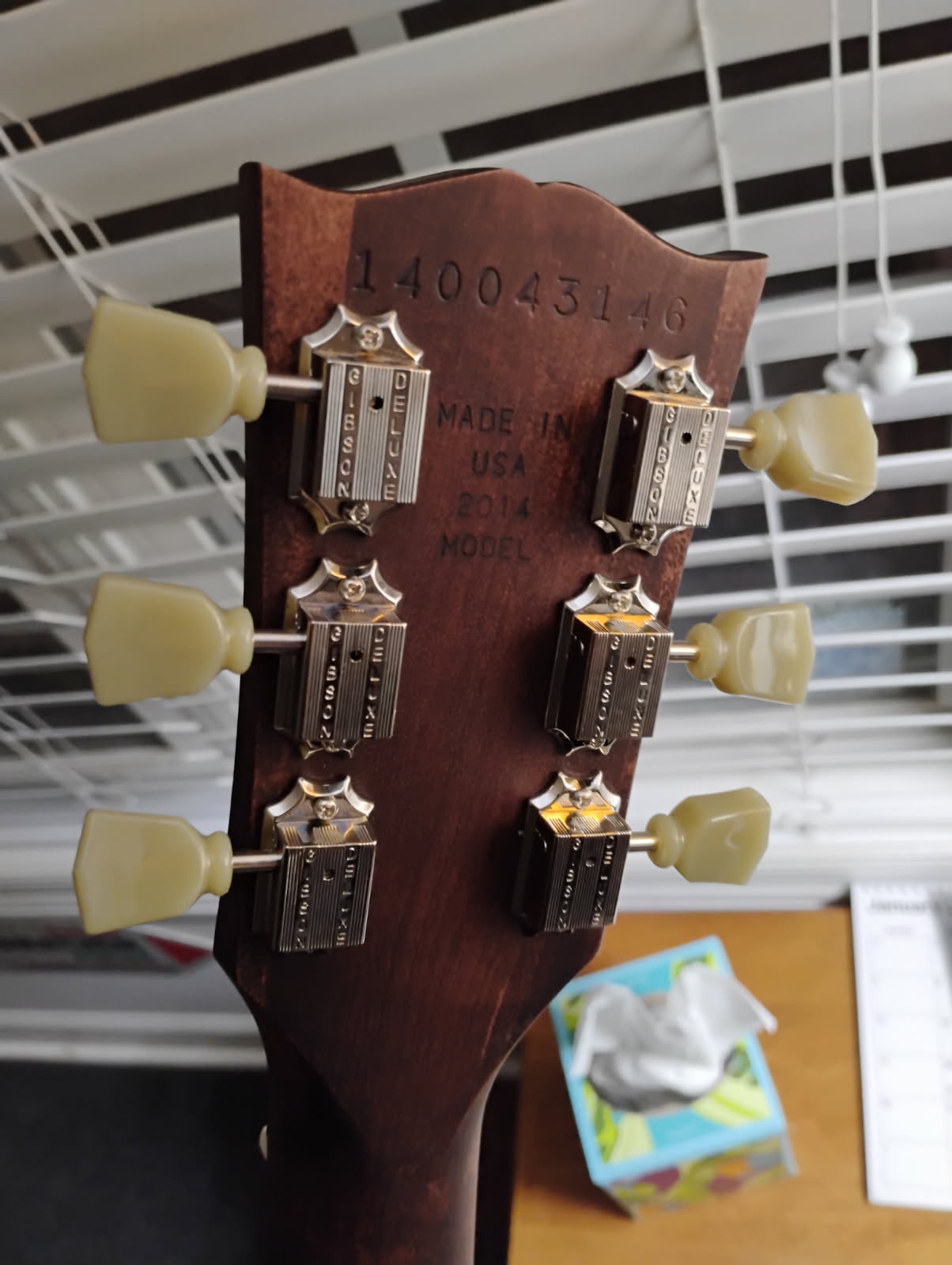 Behind the Scenes: The Back of a 2014 Gibson SGJ Headstock