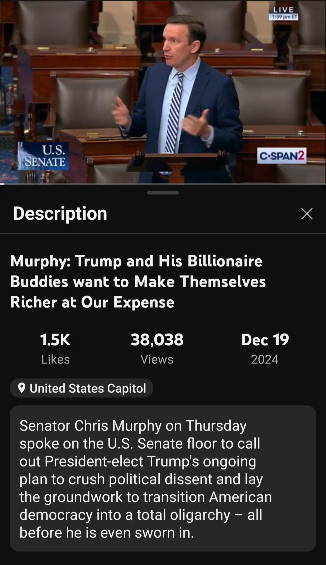 Sen. Murphy Takes a Stand Against Oligarchy: A Must-Watch