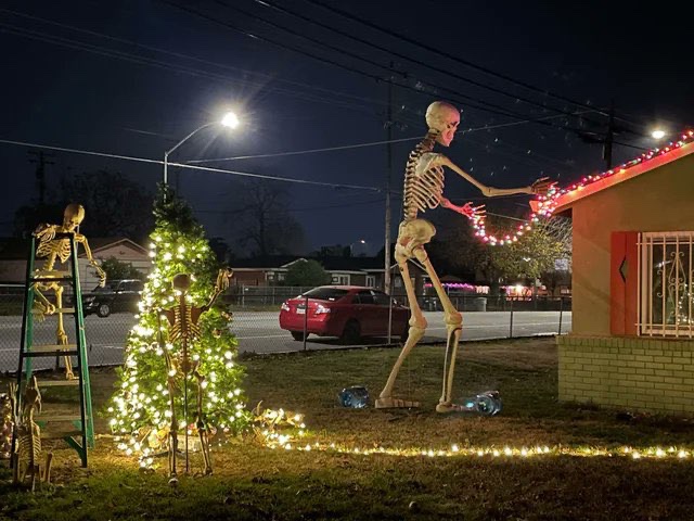 When Halloween Decorations Get a Christmas Makeover