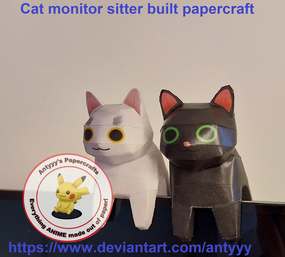 Crafting a cat monitor sitter out of papercraft: A creative endeavor