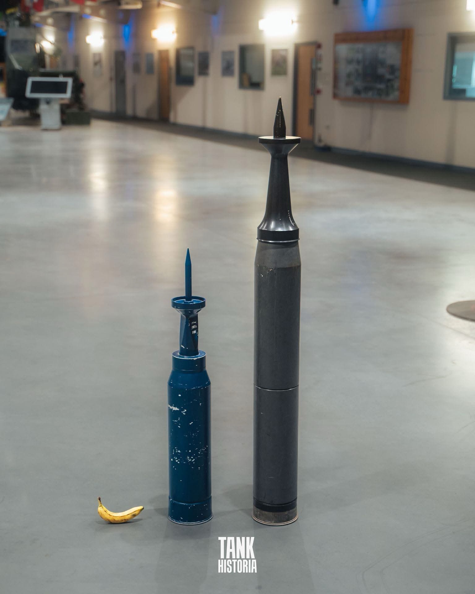 Mind-Blowing Size Comparison: NATO's 120 mm APFSDS vs. Experimental 140 mm Round with a Banana for Scale!