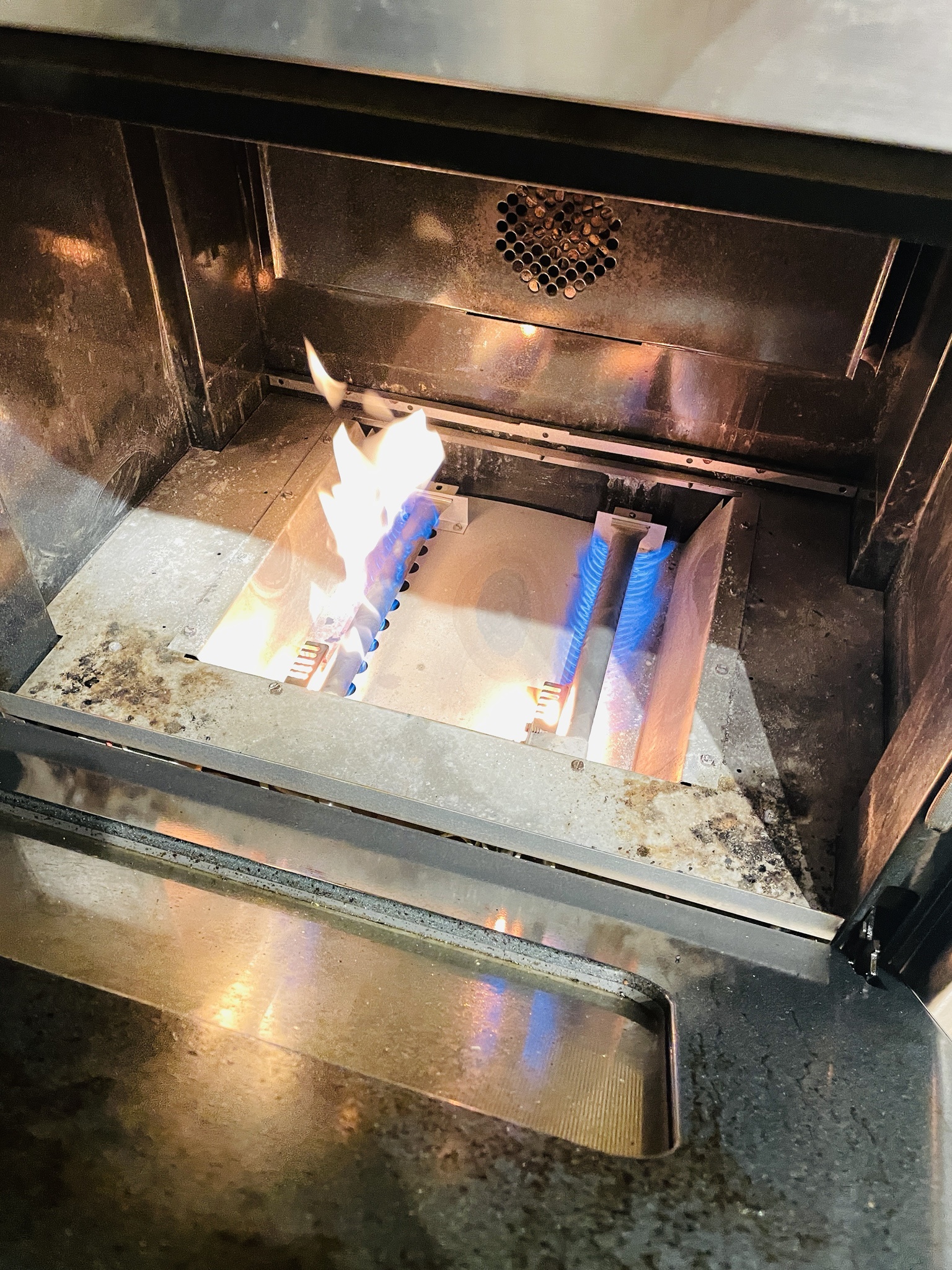 What's going on with my Viking oven? Why is one side burning with a yellow flame?