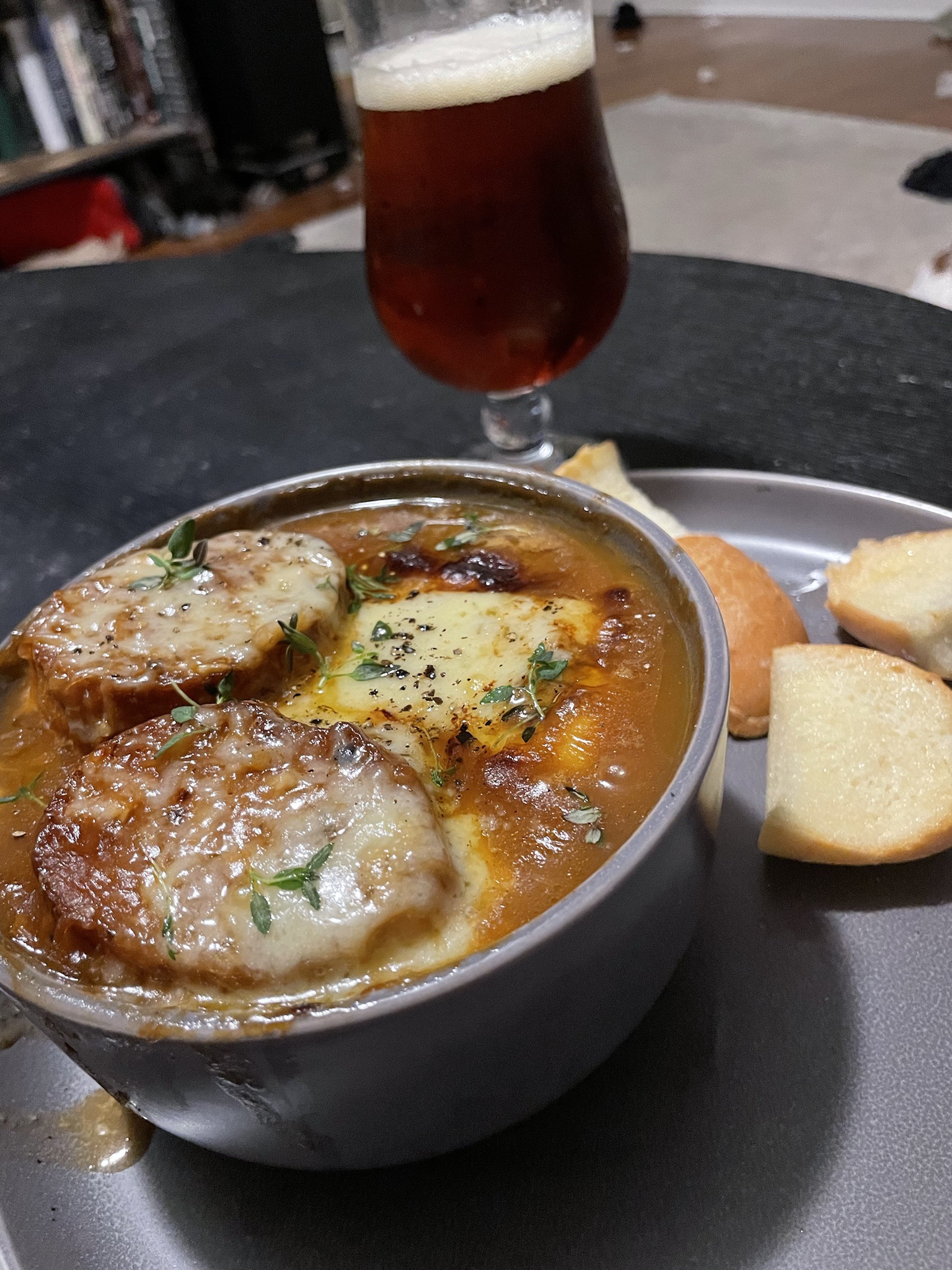 Deliciously crafted homemade French onion soup