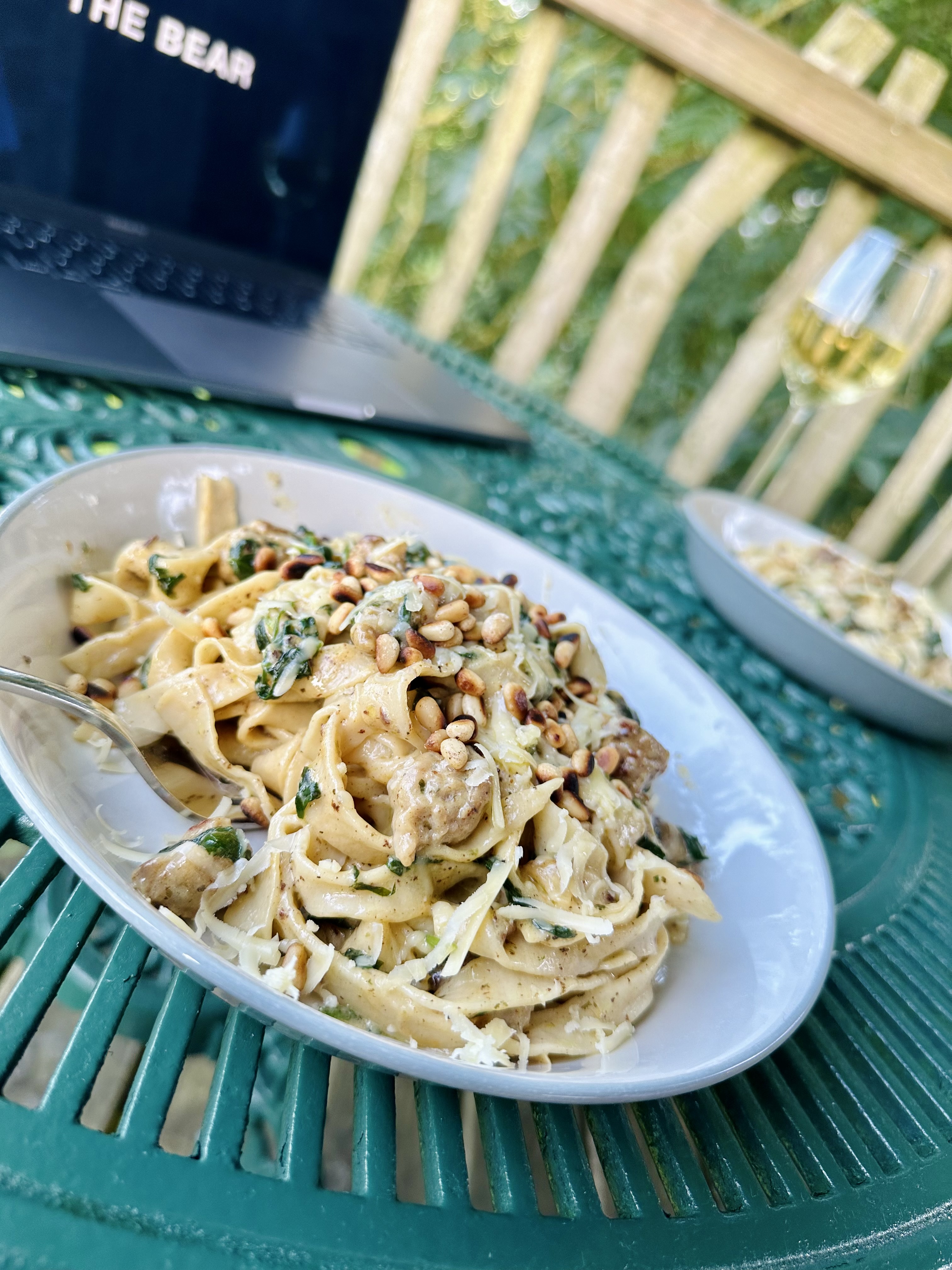 Indulge in Creamy Fresh Sausage Alfredo Sauce Tossed with Tagliatelle