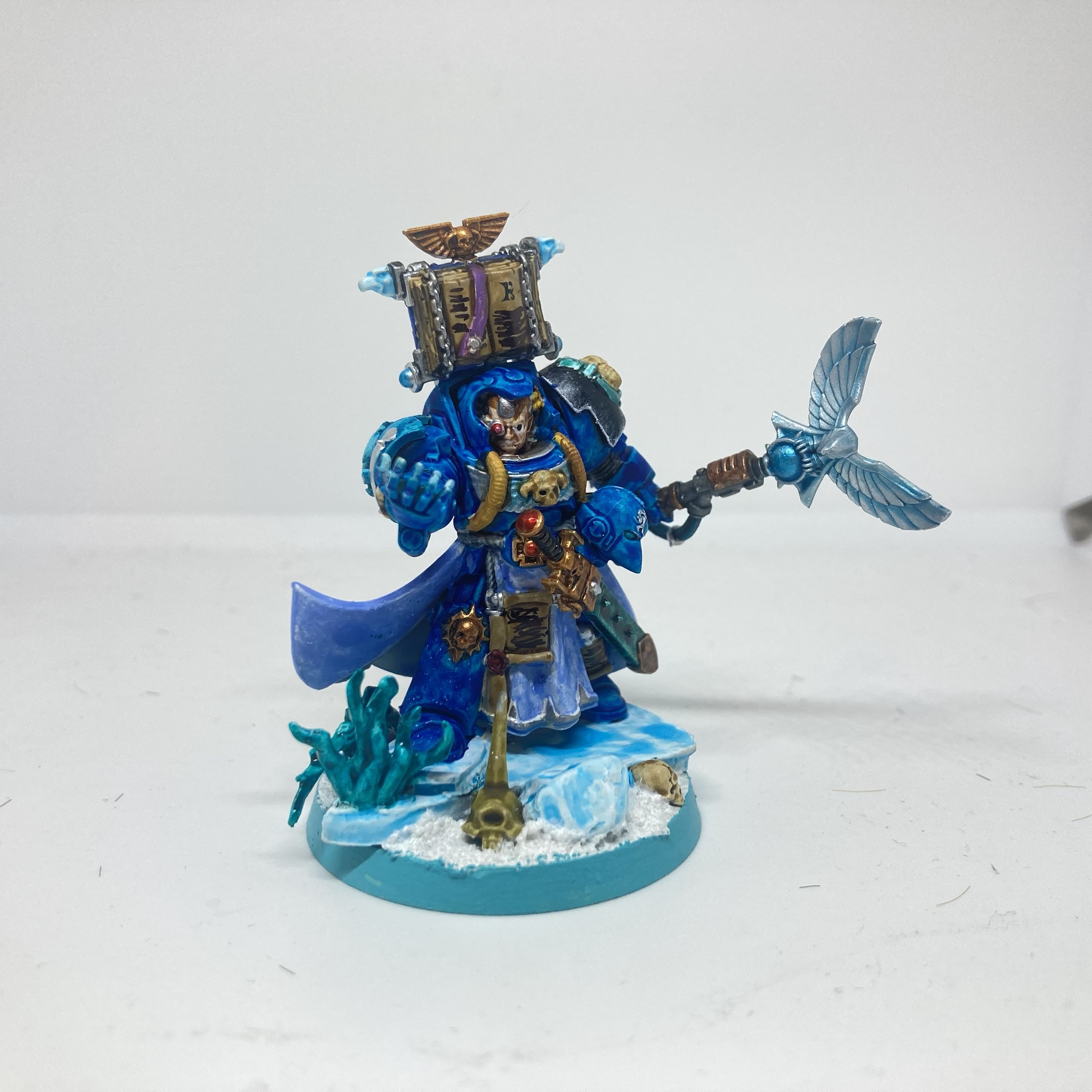 The epic Rime Talons Terminator Librarian alongside Dreadnoughts.