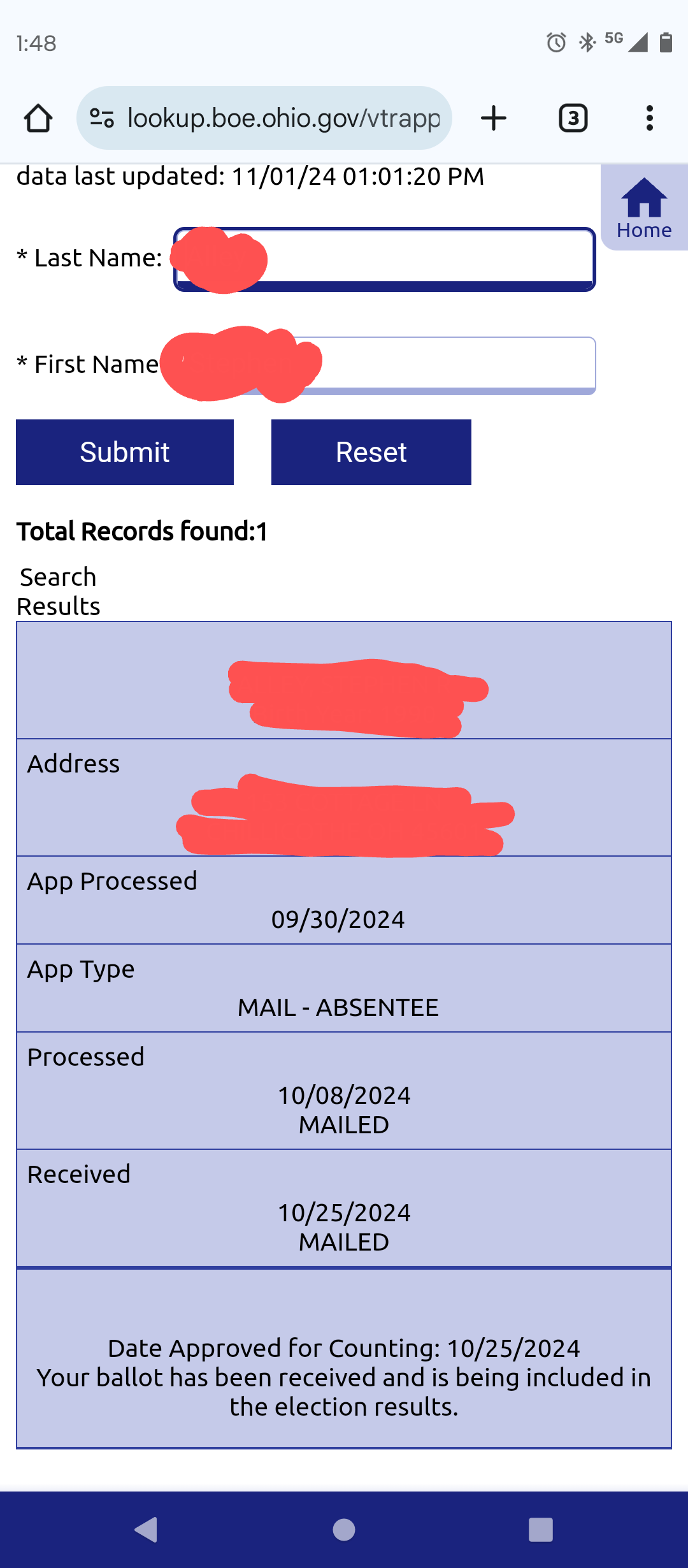 Update: My Ballot Has Been Submitted!