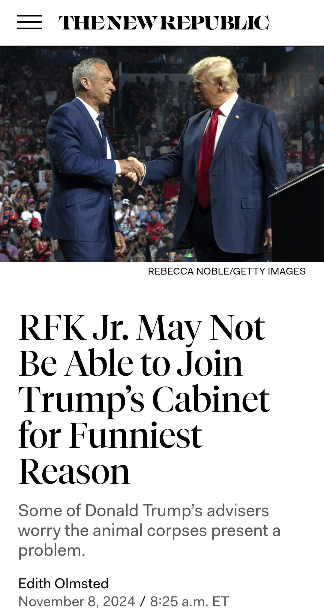 Imagine If Kennedy Couldn't Pass a Background Check for His Cabinet Role