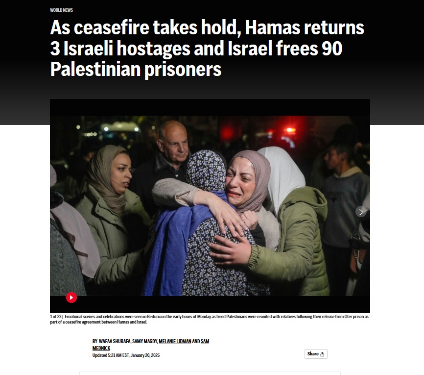 A Complex Exchange: Hamas Releases 3 Hostages, Israel Frees 90 Prisoners