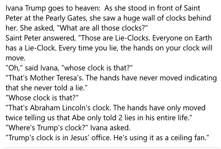 A Classic Joke: The Lie-Clock and Trump