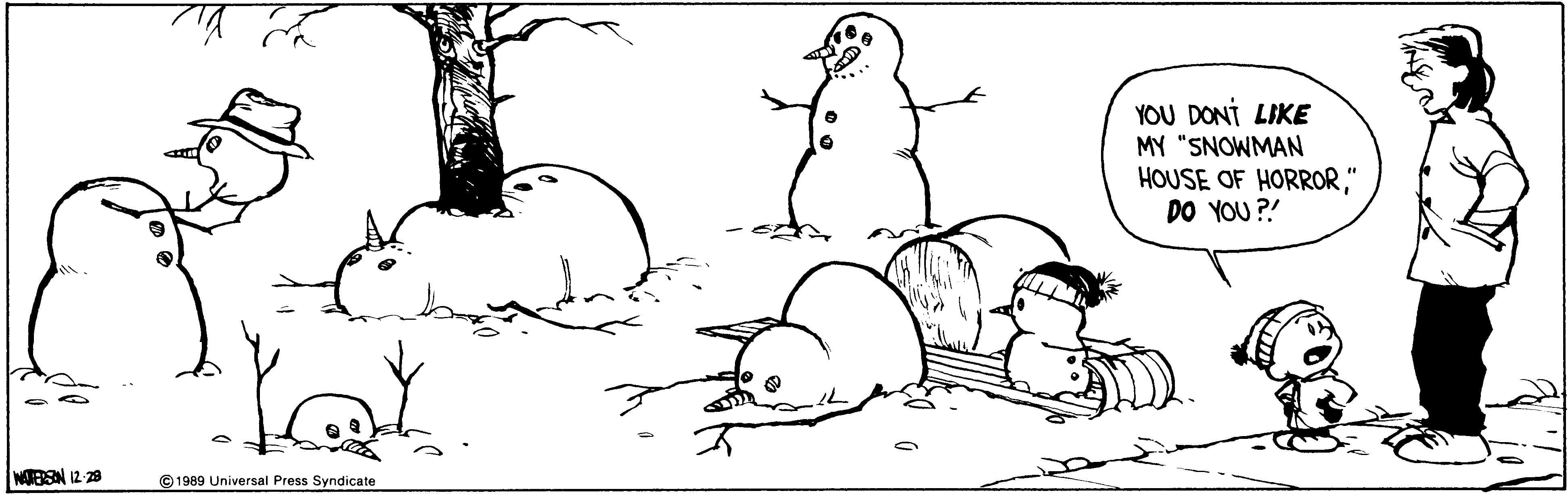A Heartwarming Cakeday Celebration with Calvin and Hobbes Snowmen