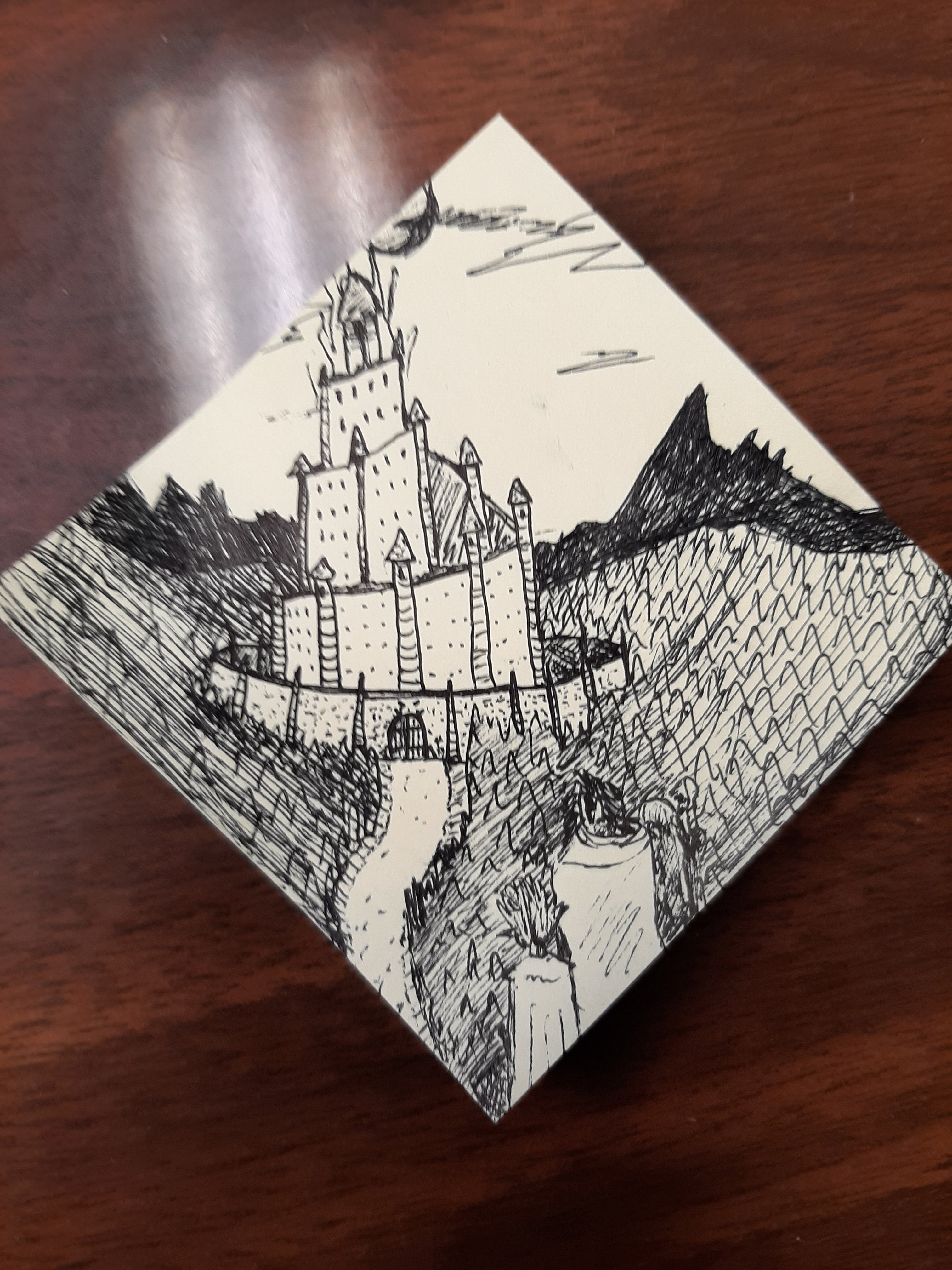 The impressive Post-it Note Castle creation.