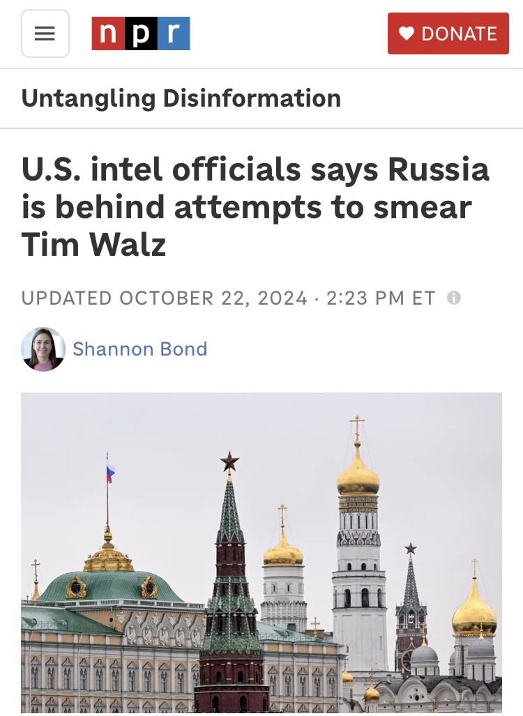 Just Like Their Republican Allies, Russians Are Failing to Criticize Walz