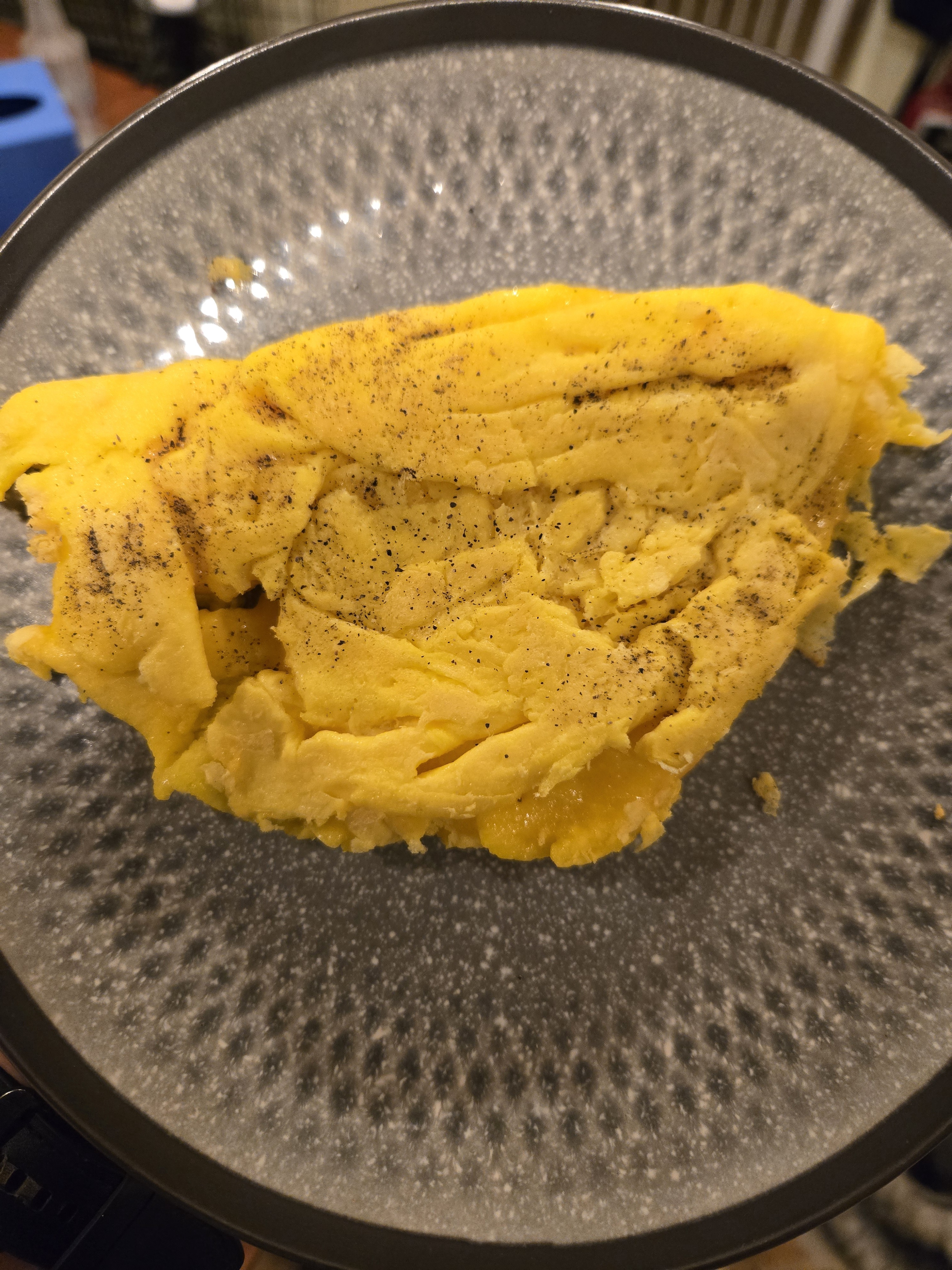 Cheddar cheese omelet made with just egg yolks