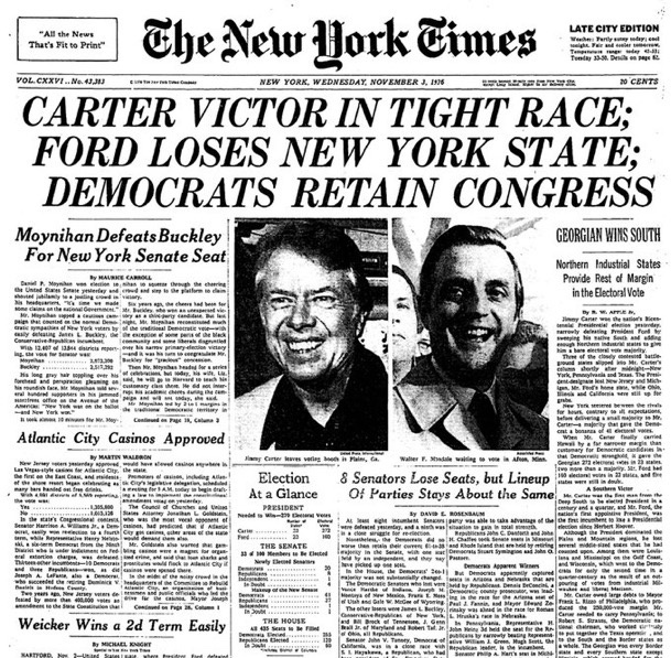 Historic Moment: Jimmy Carter Becomes the 39th President of the United States on November 2, 1976