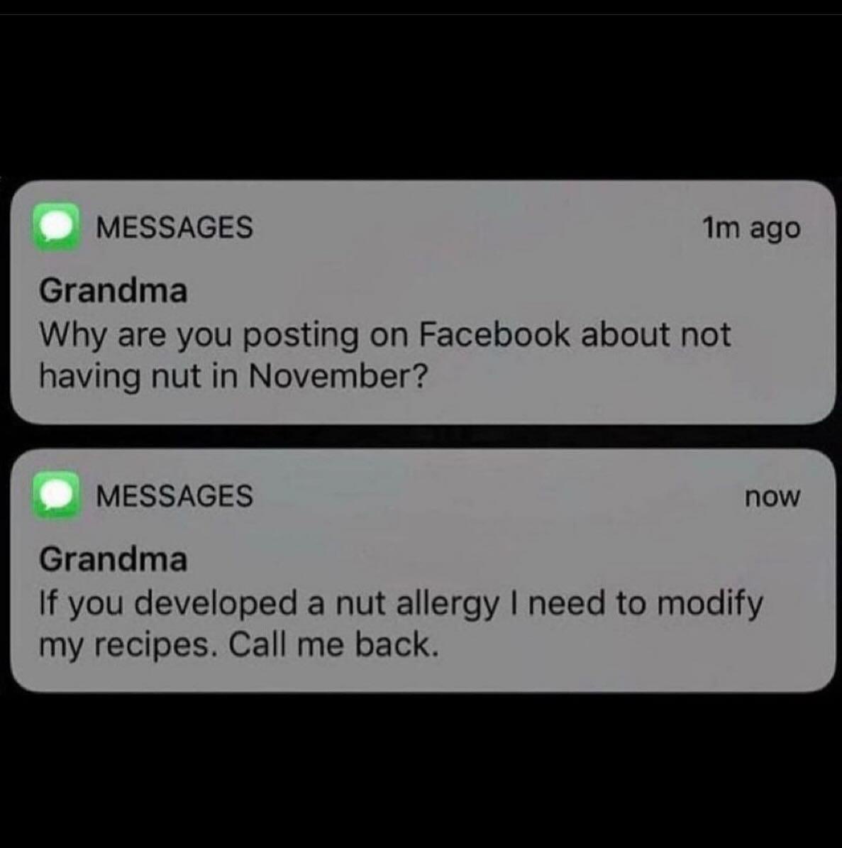 Grandma is genuinely concerned about your well-being.