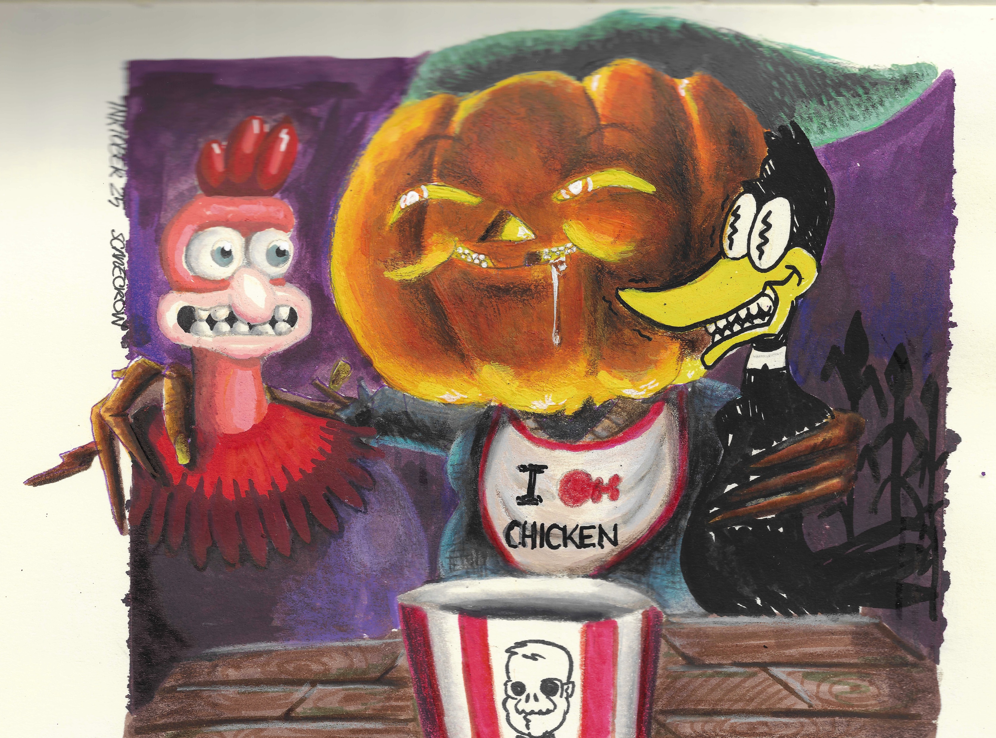 Inktober Day 25: The Spooky Scarecrow