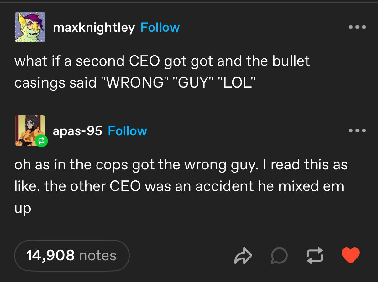 Imagine if there was a second CEO involved...