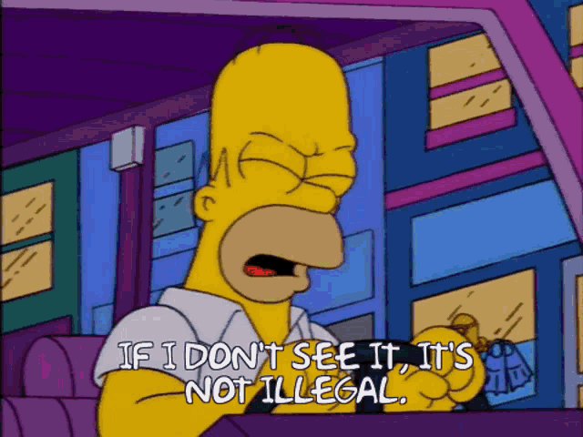 Homer's Take: If I Can't See It, It Doesn't Count as Illegal