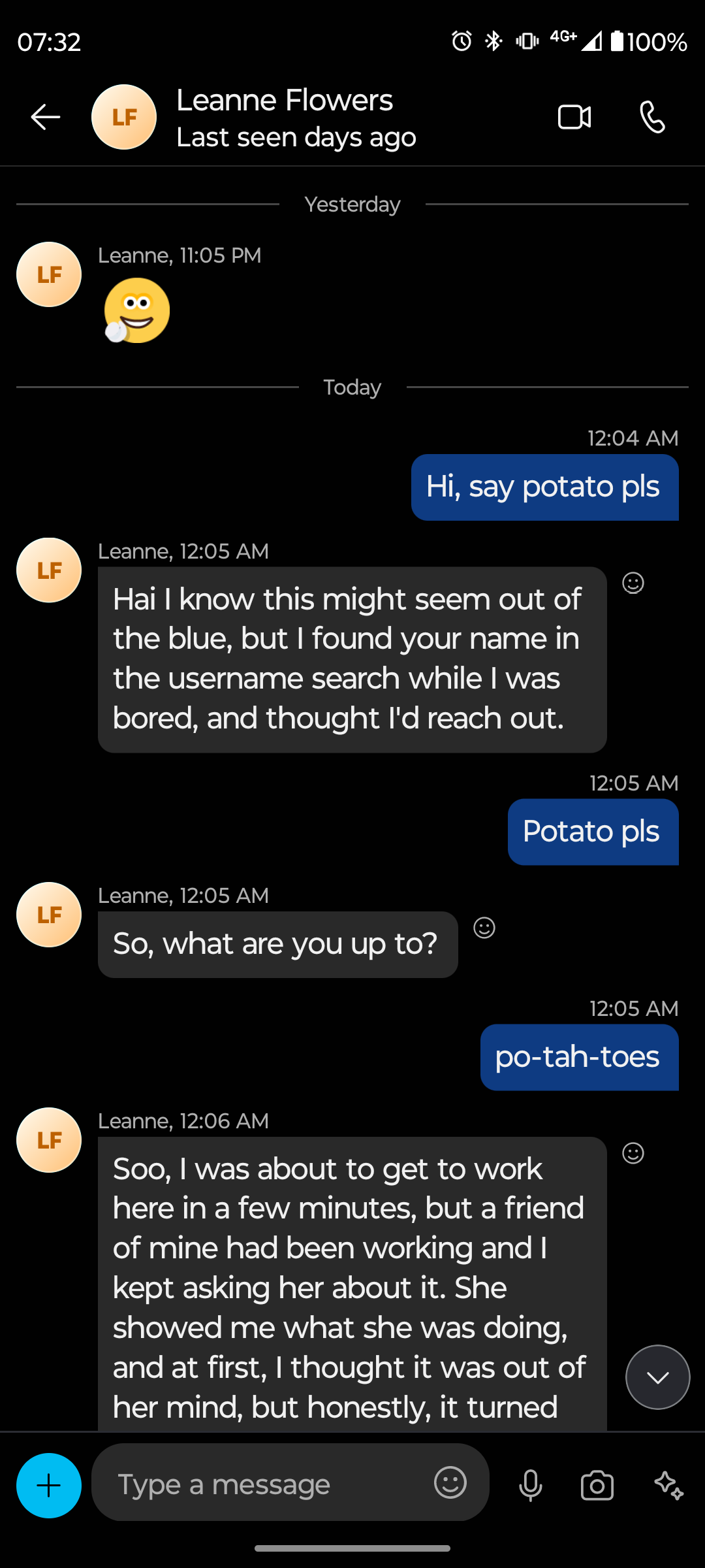 When Scam Chats Fail the Potato Test