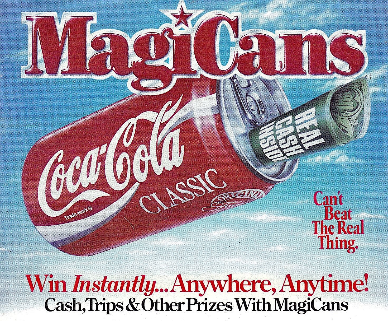 Throwback to Coca-Cola's 1990 'MagiCan' contest: A fun idea that fizzled out due to spring-loaded mishaps!