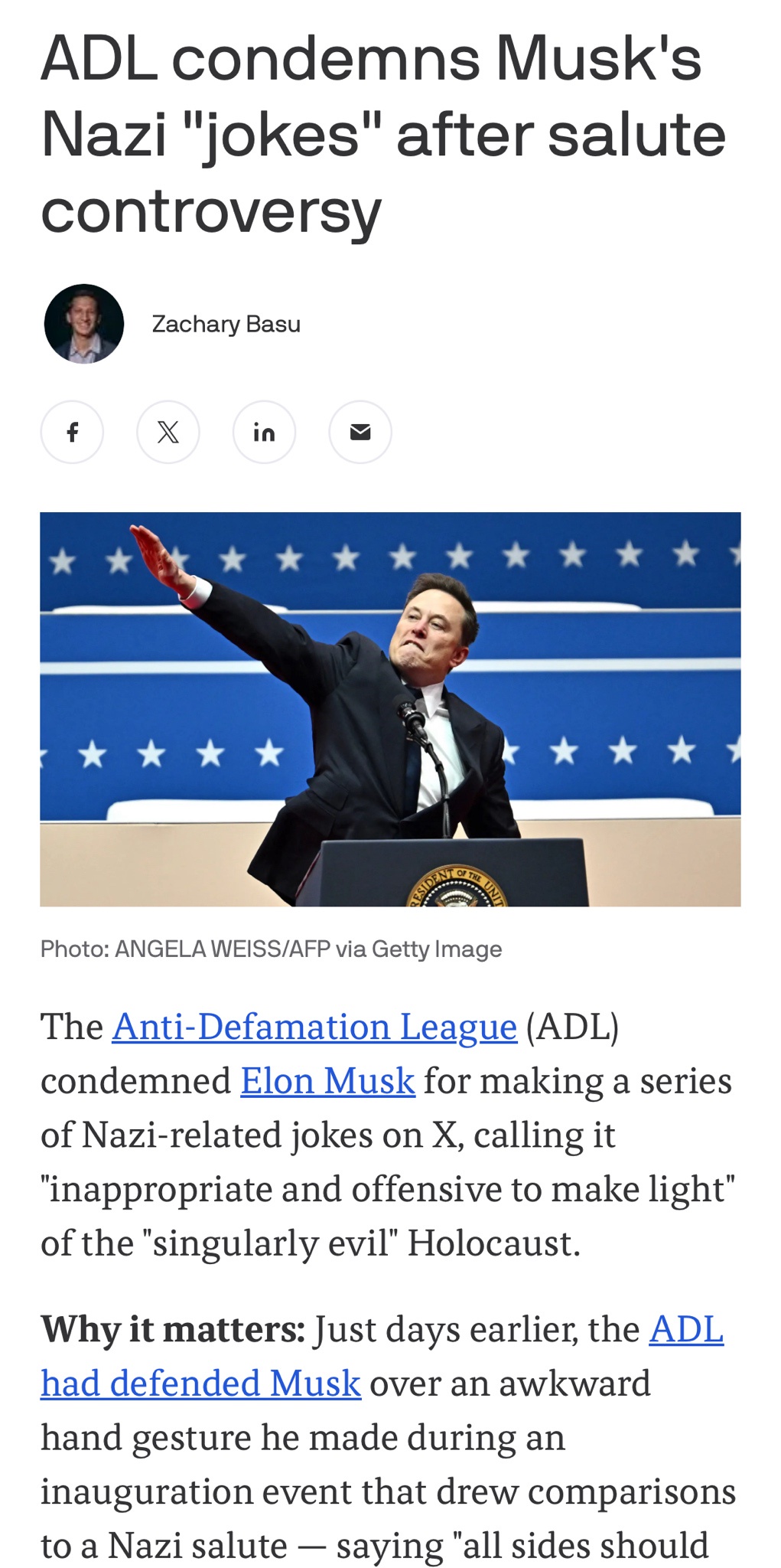 ADL seems to have a problem with jokes now, but the Nazi salute is still acceptable, right?