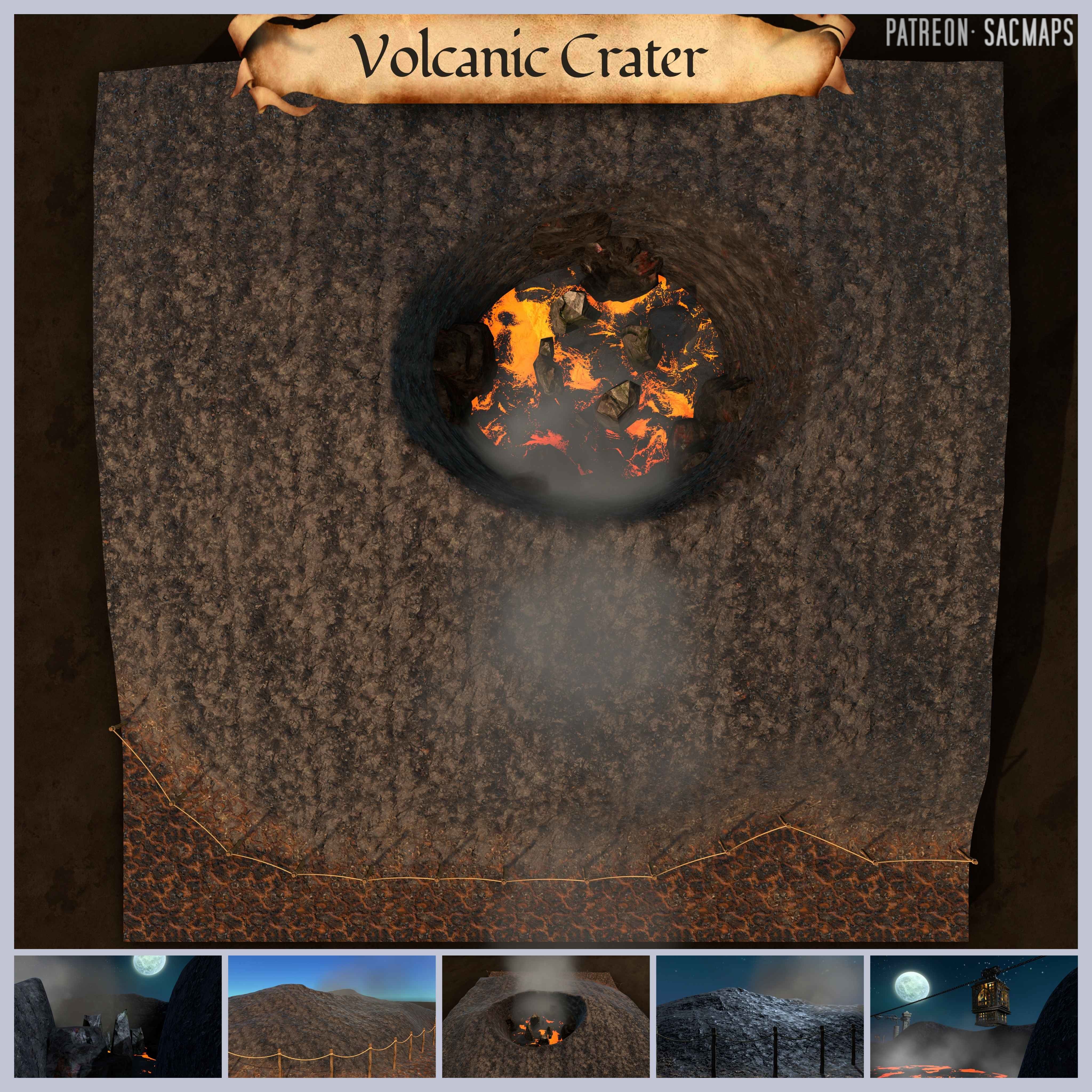 Discover Volcanic Crater: Free DnD and TTRPG Maps