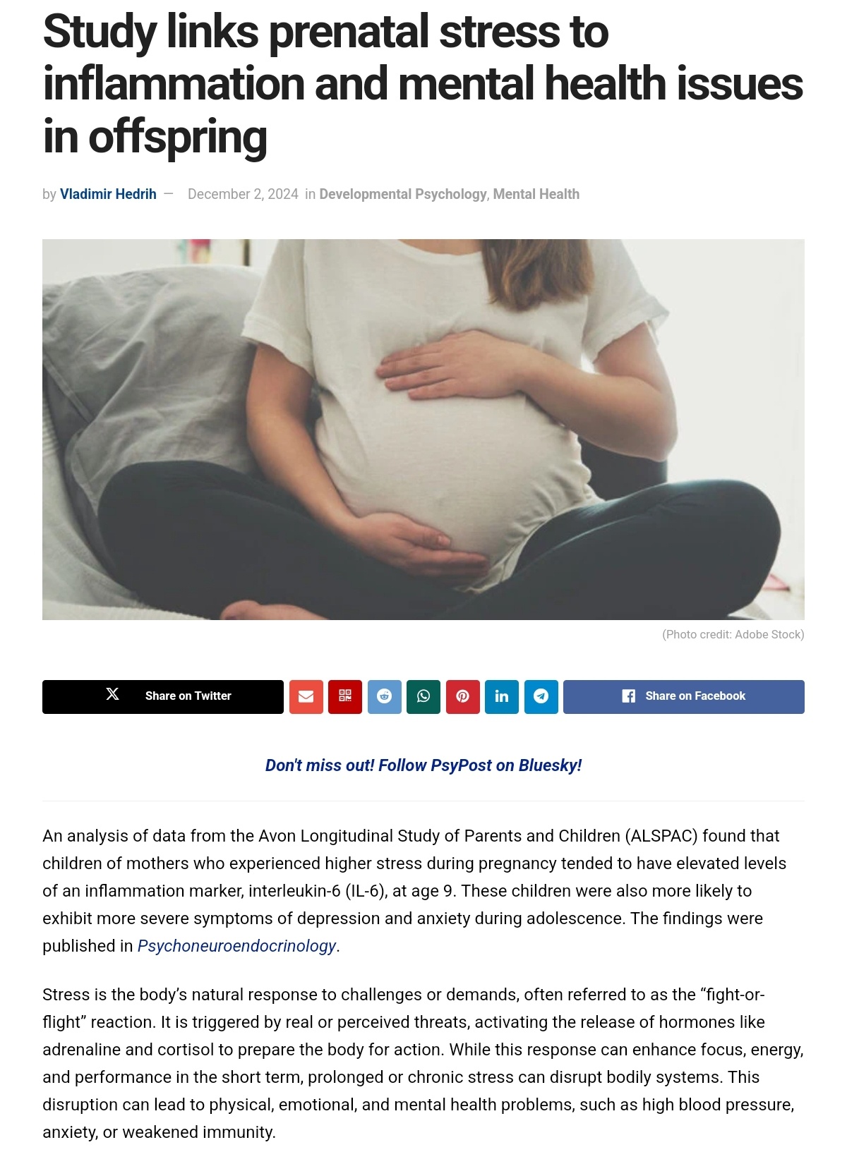 New Study Reveals Shocking Links Between Prenatal Stress and Offspring Health