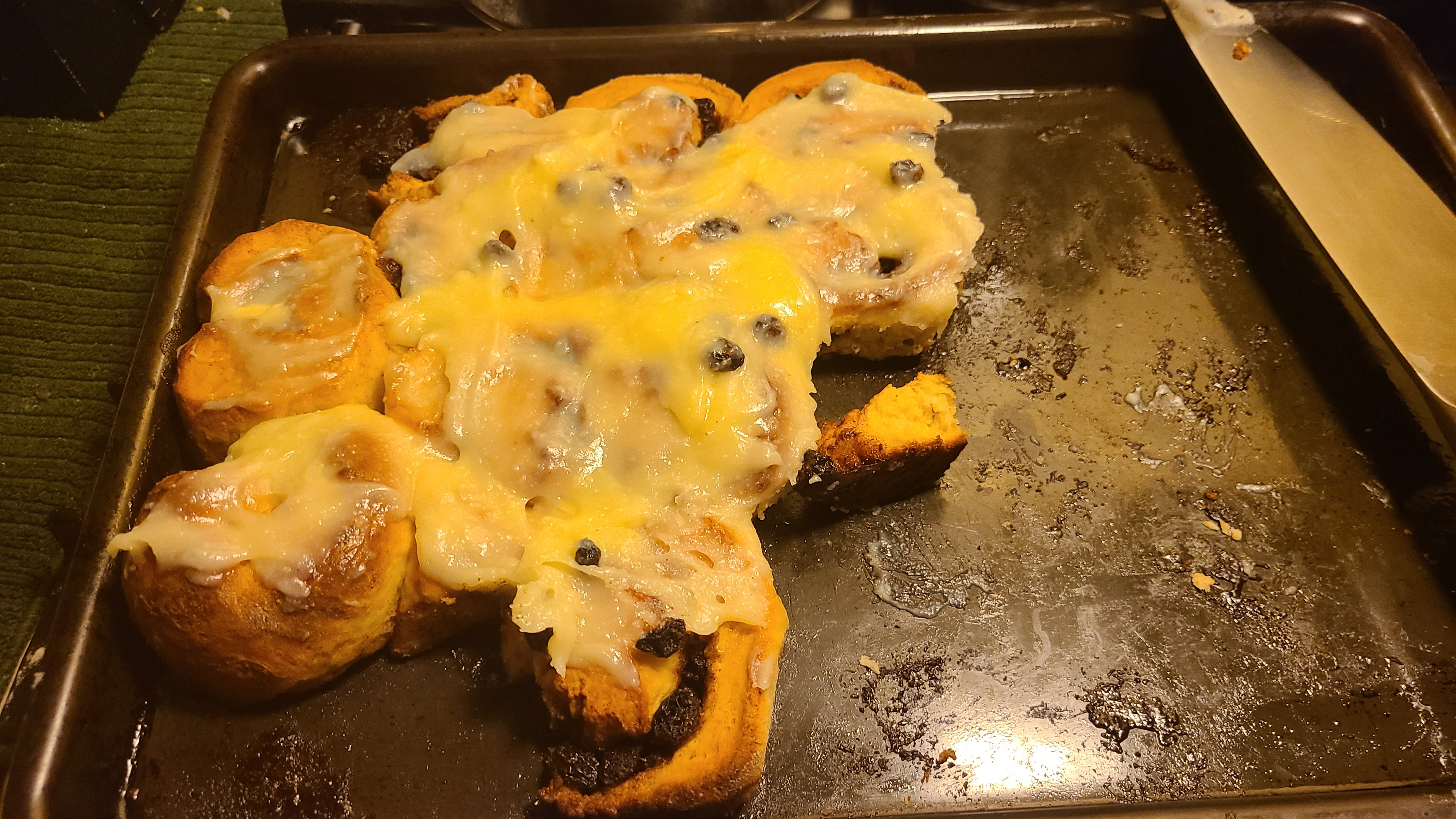 Not store-bought, but lovingly homemade cinnamon rolls