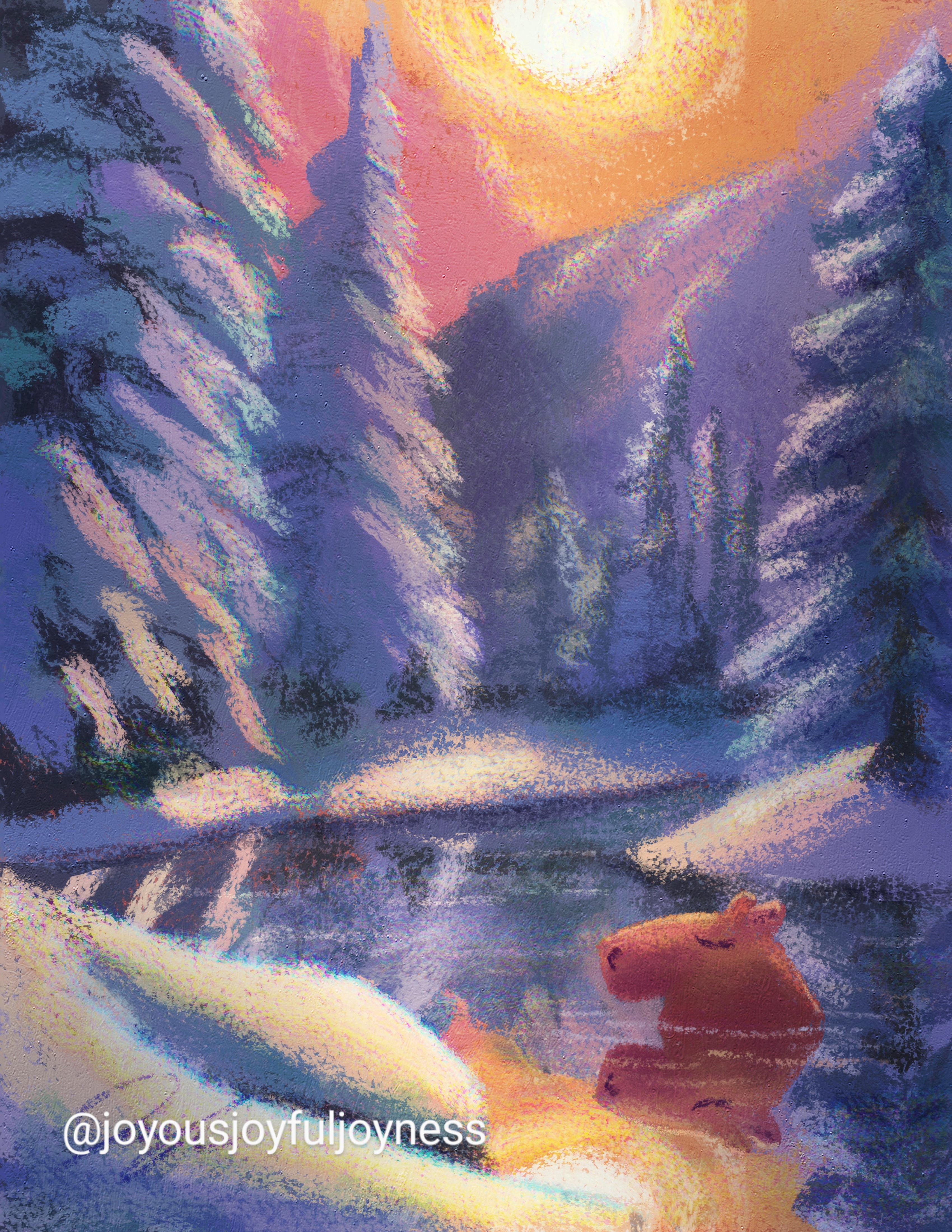 My Winter Wonderland: A Capybara Painting by Yours Truly