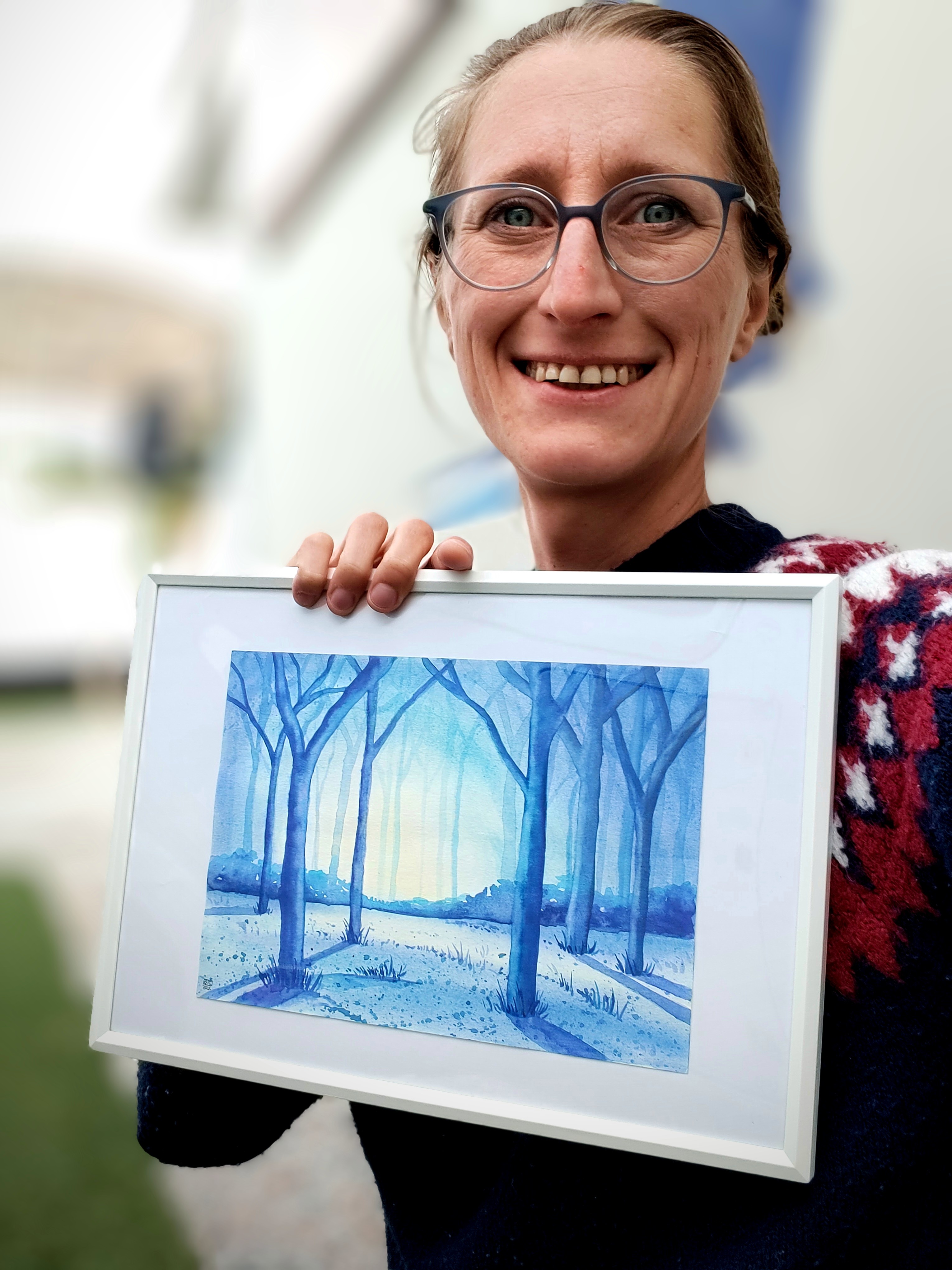 Just Completed This Stunning Blue Forest Watercolor Painting