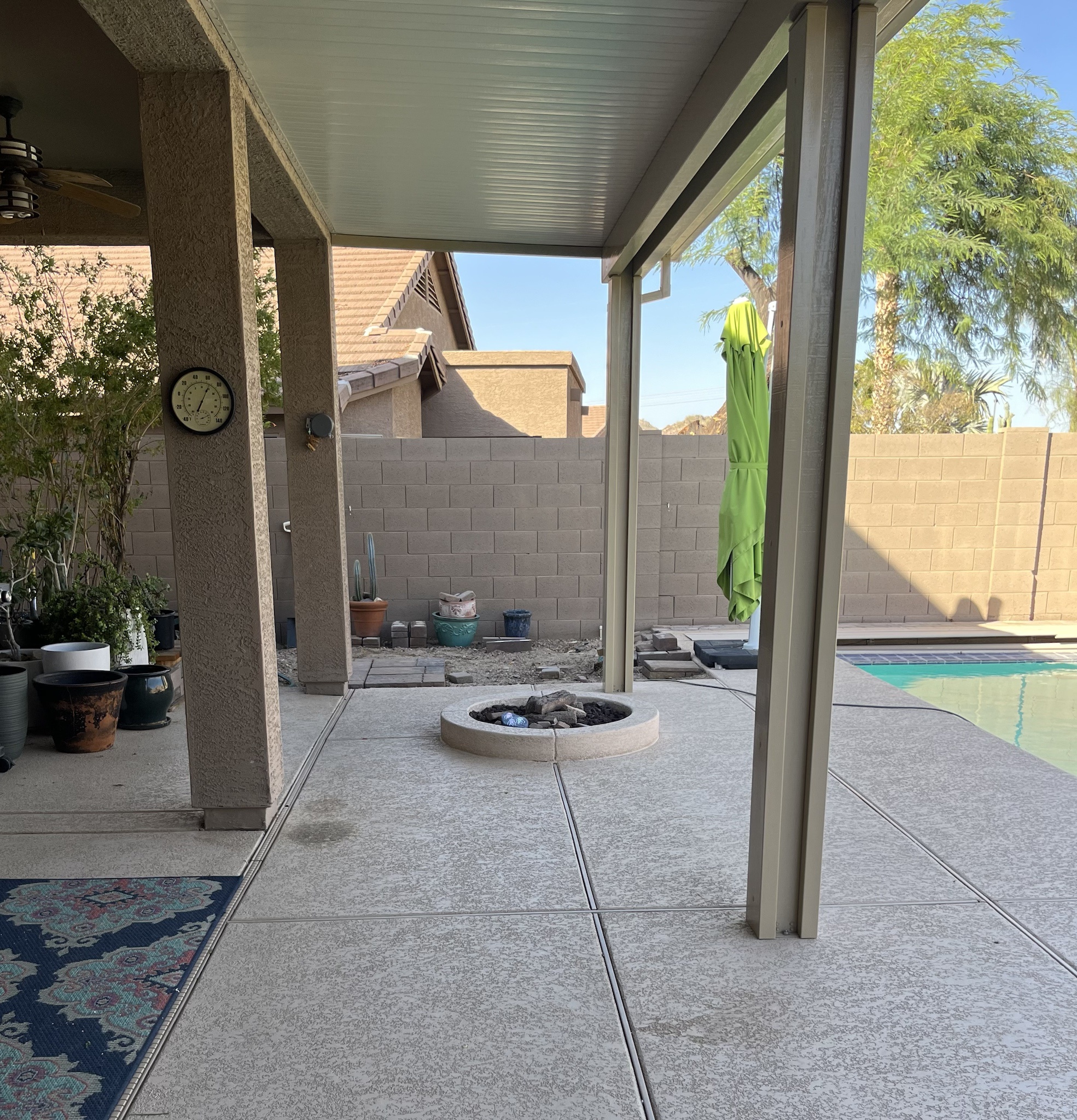 Is a Fire Pit Allowed Under the Patio Cover?