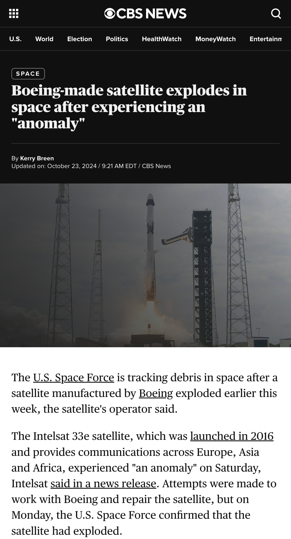 Boeing Satellite Goes Boom!