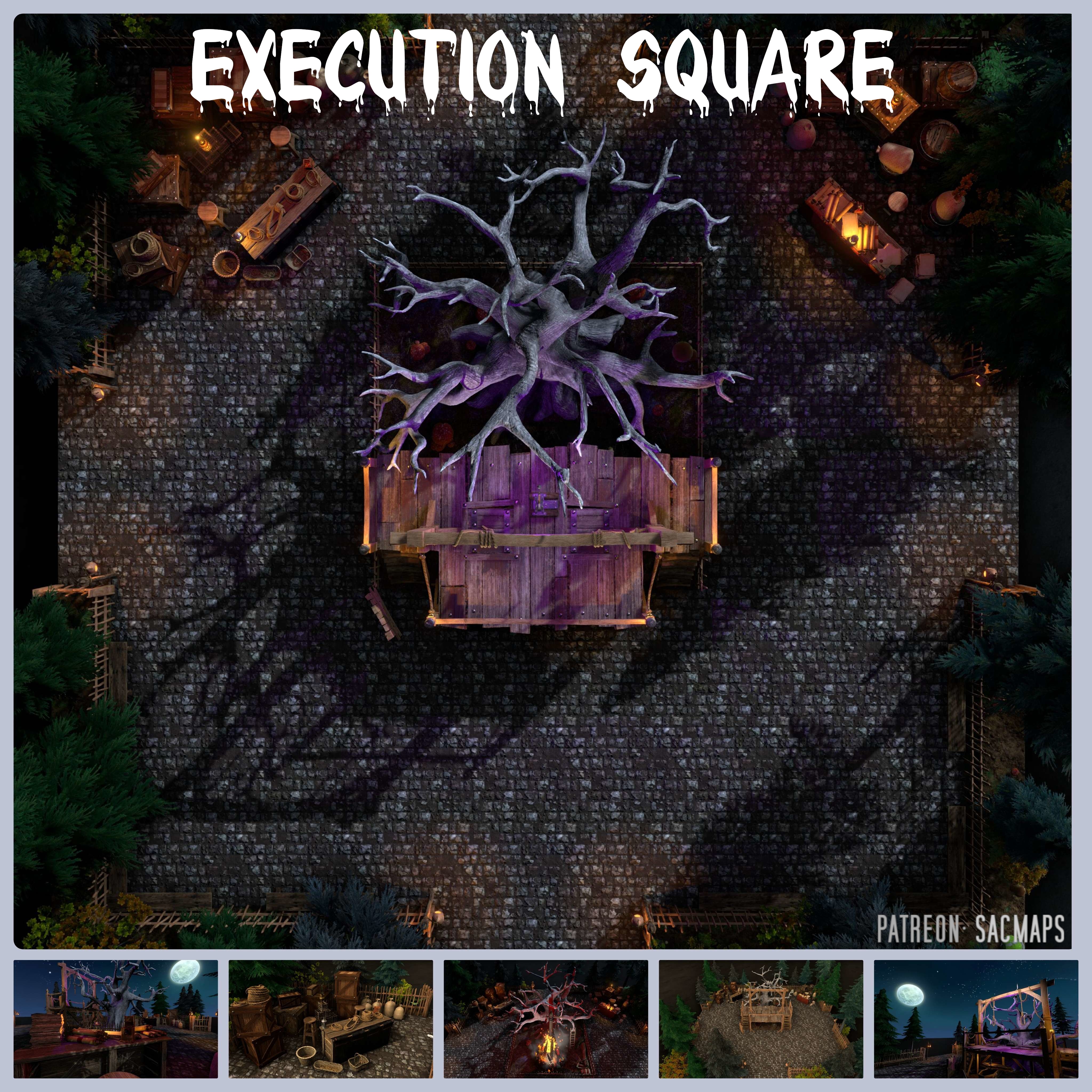 Explore the Execution Square: Free DnD and TTRPG Maps