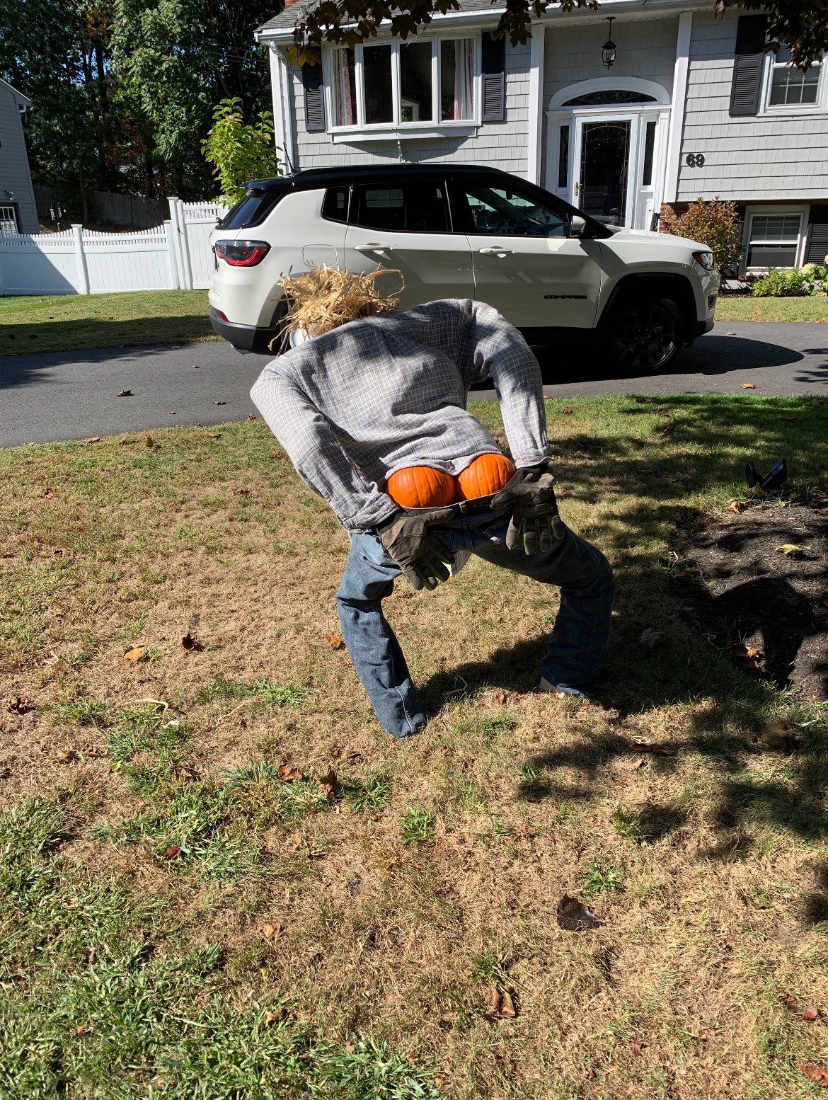 A Cheeky Mooning Scarecrow Moment
