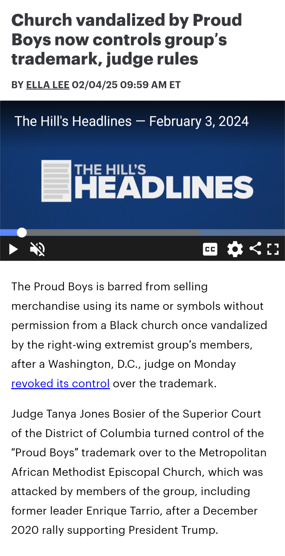 Judge Rules: Church Vandalized by Proud Boys Now Controls Trademark