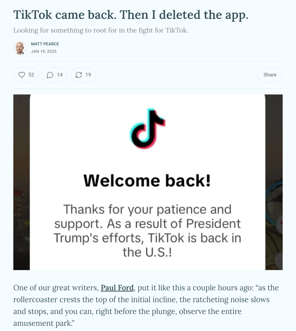 TikTok made a comeback, but I hit the delete button!