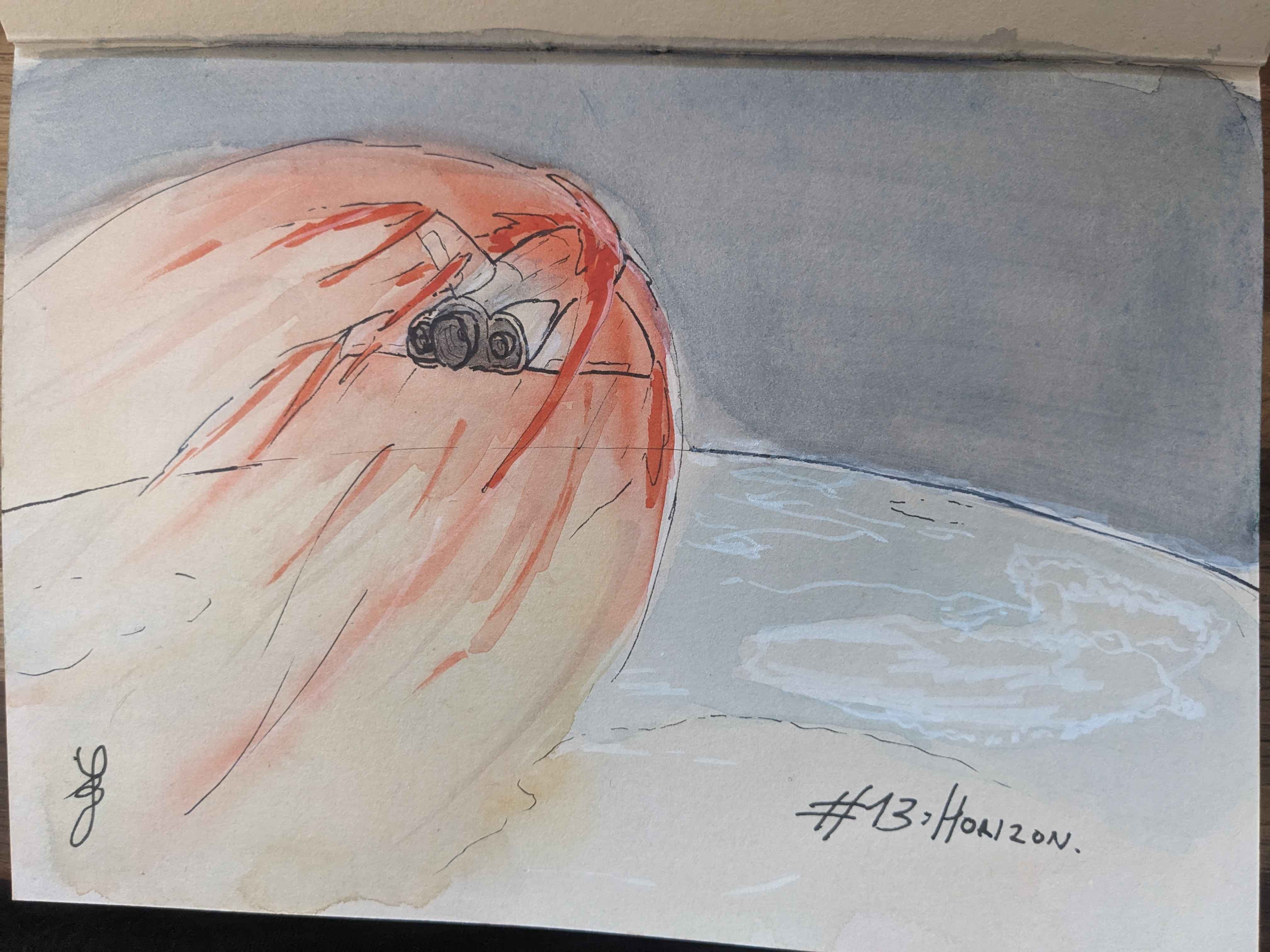 Inktober Day 13: Capturing the Horizon