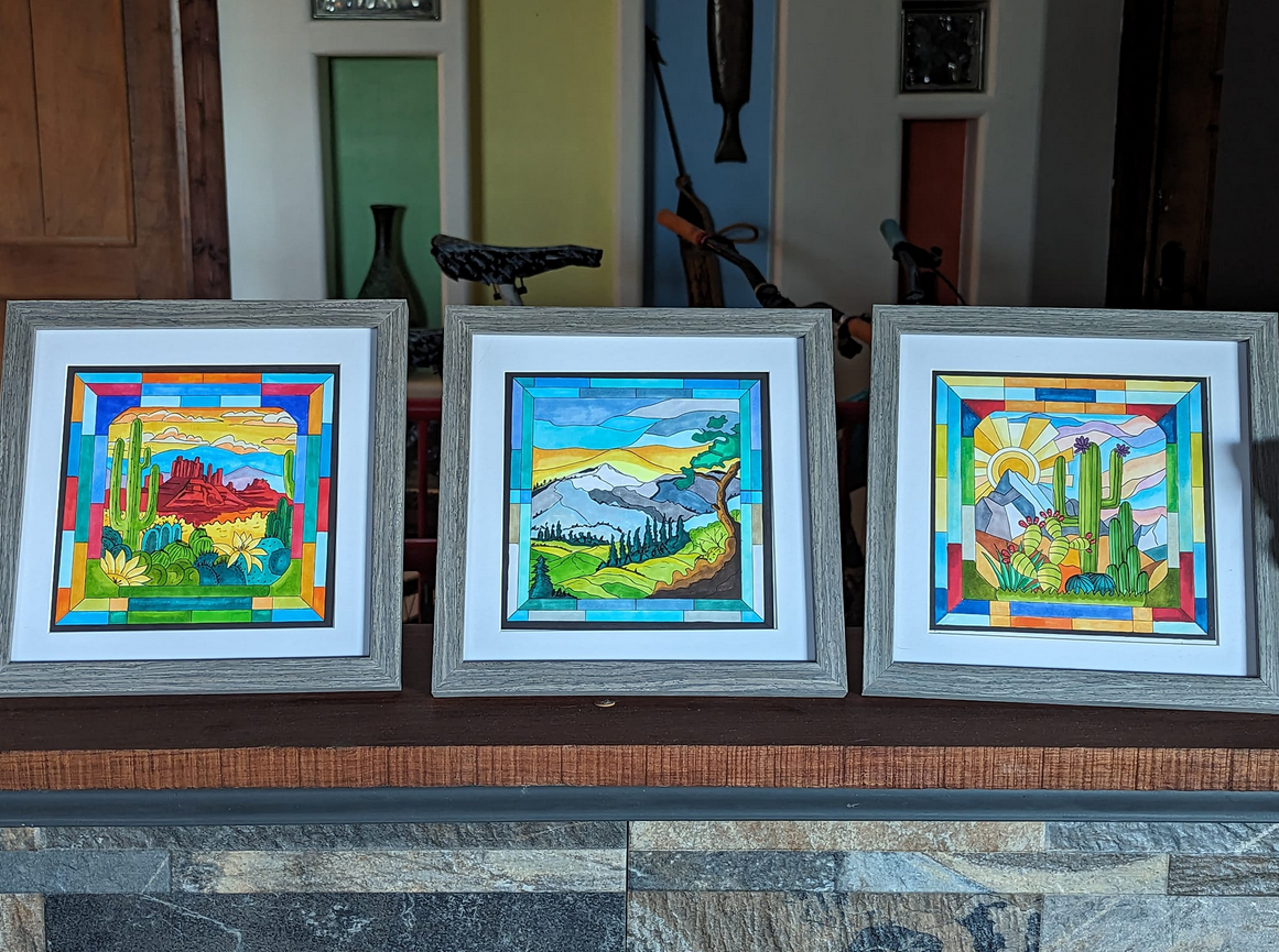 For the art crawl, I created these pieces as a surprise for my husband