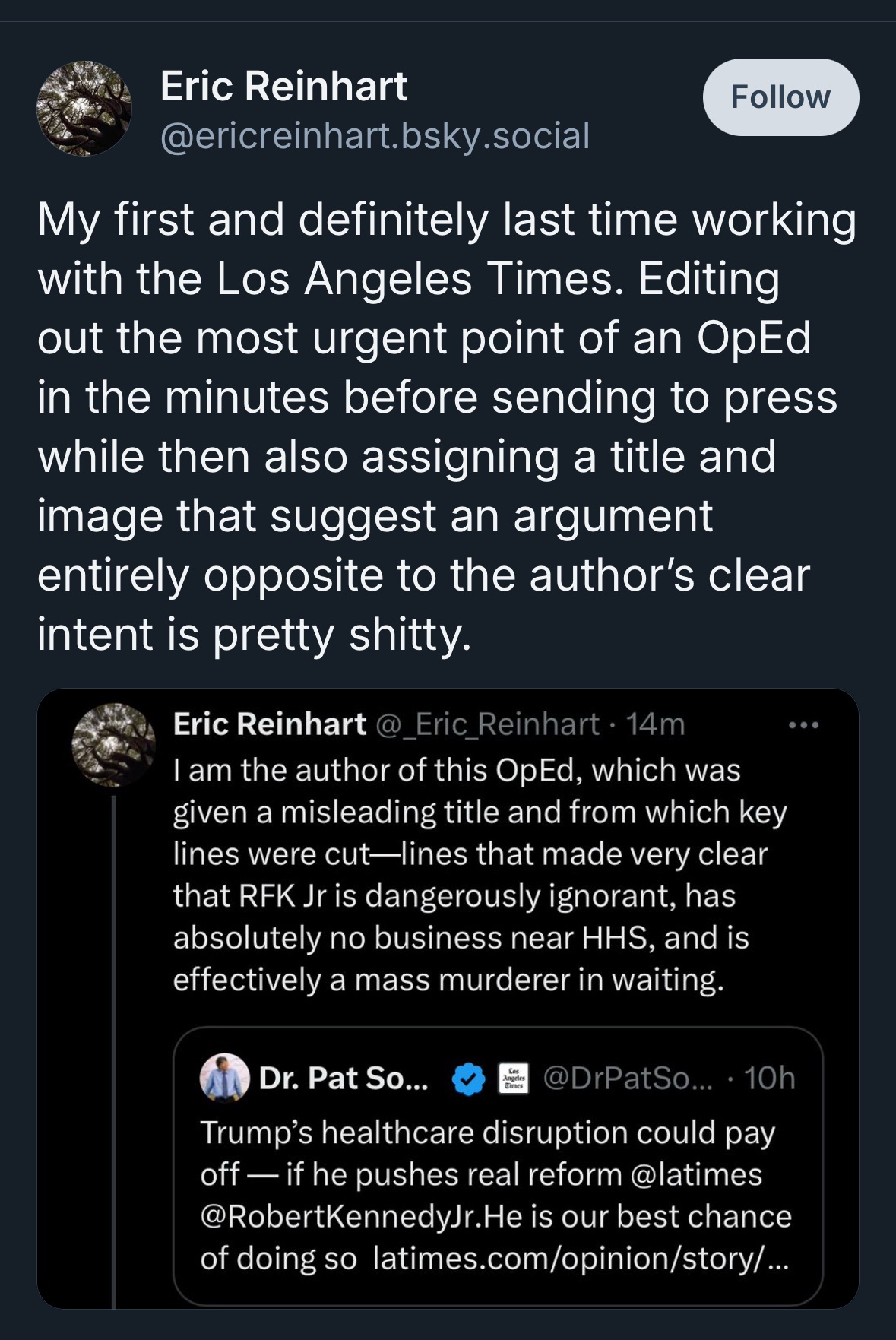 Last-Minute Changes: LA Times Alters Editorial to Shift Author's Intent