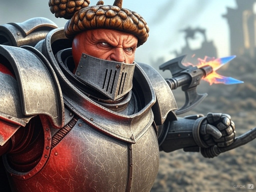 Primarch Acorn Manus of the Acorn Hands Legio Astartes takes on the enemy on the Western Front