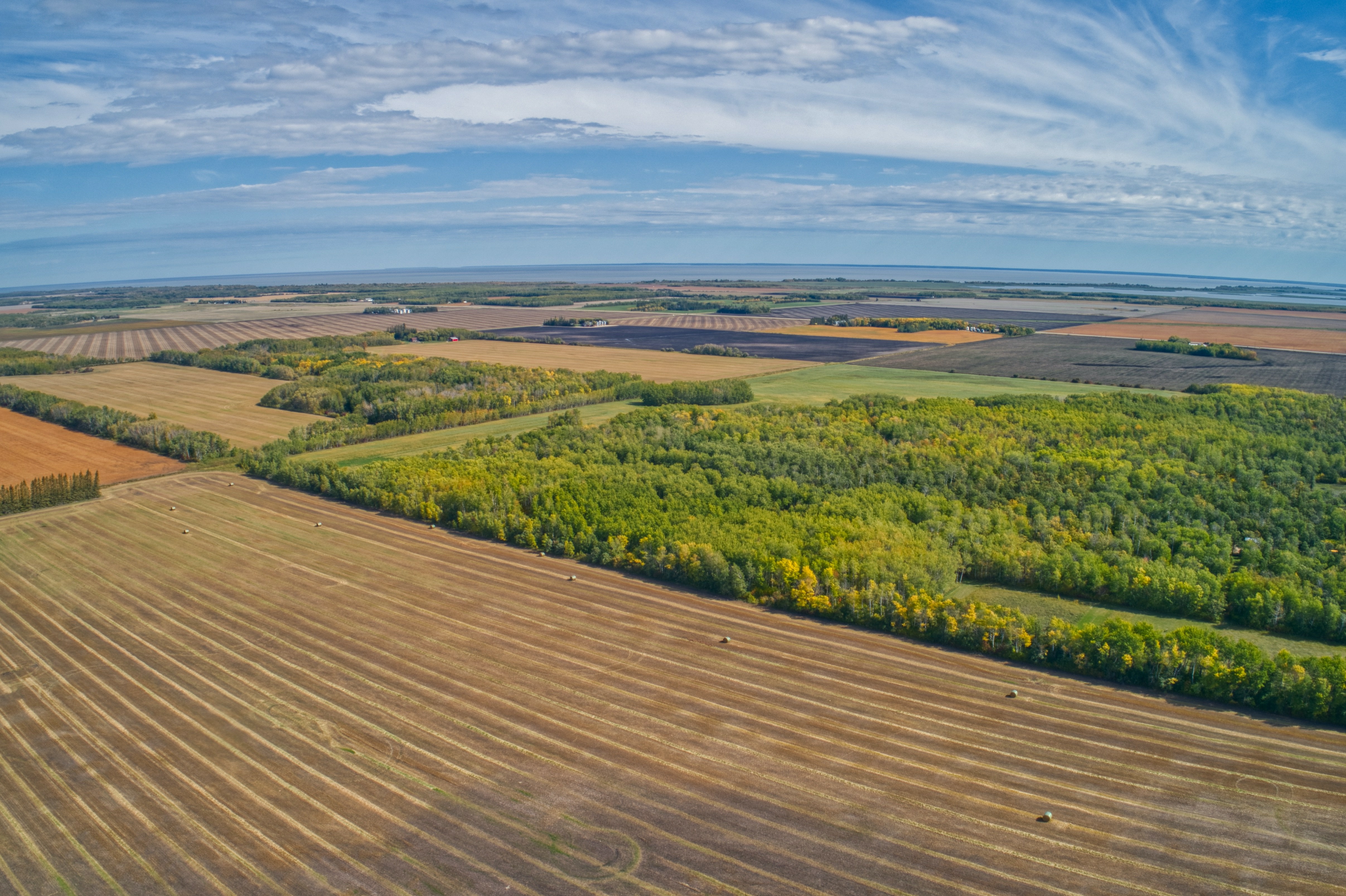 Stunning Aerial View of Manitoba's Rural Landscape