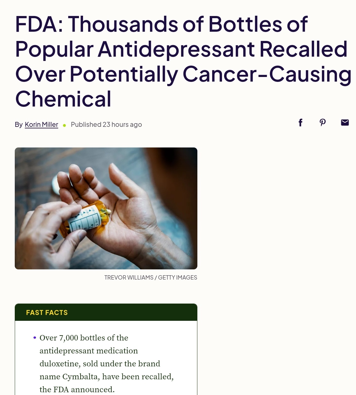 Breaking News: Popular Antidepressant Recalled Due to Cancer Risk
