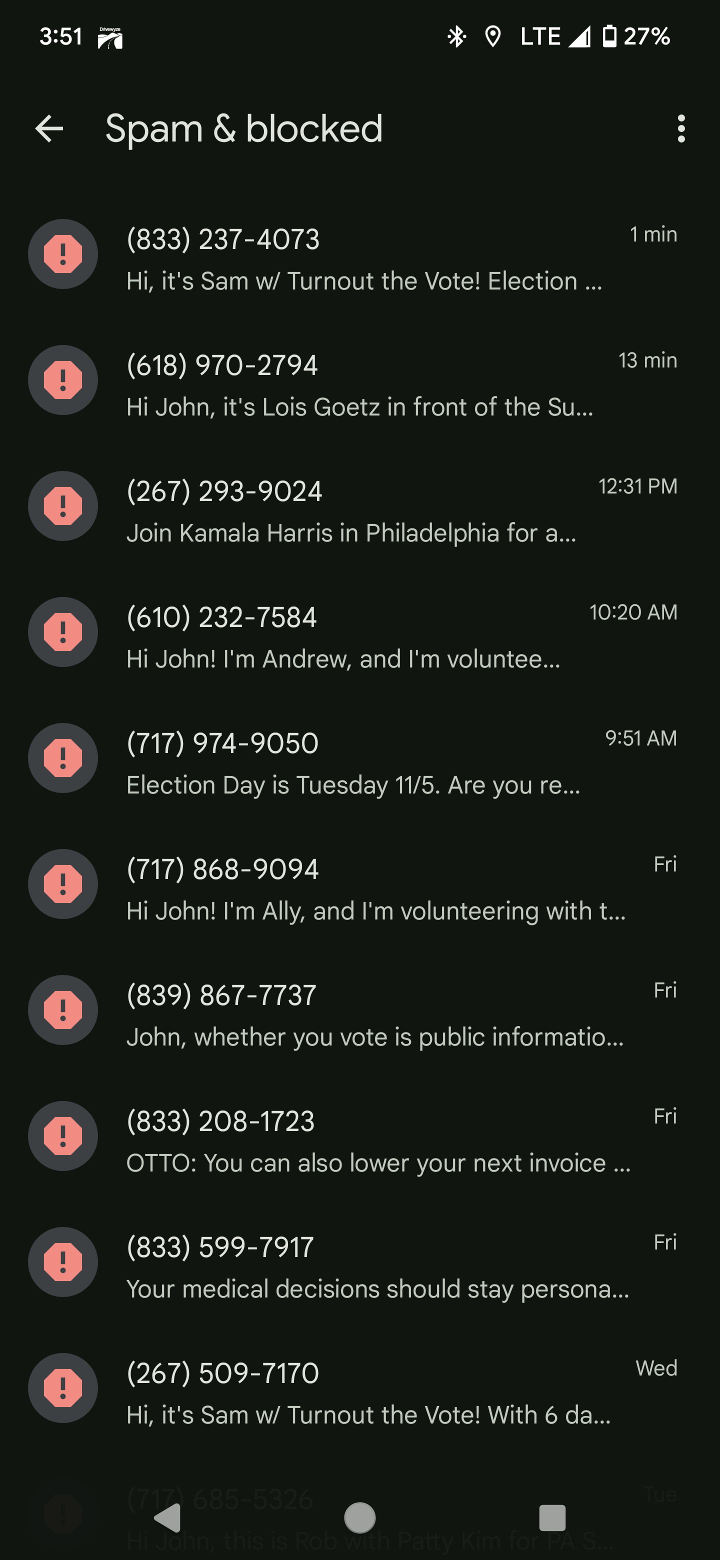 Living in a Swing State: The Election Countdown and Telemarketer Woes