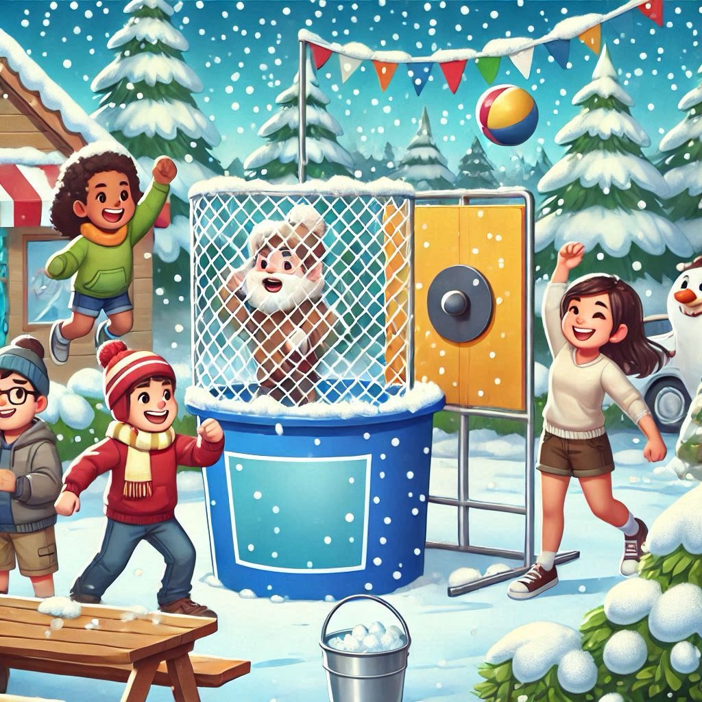 Let's bombard him with snowballs!