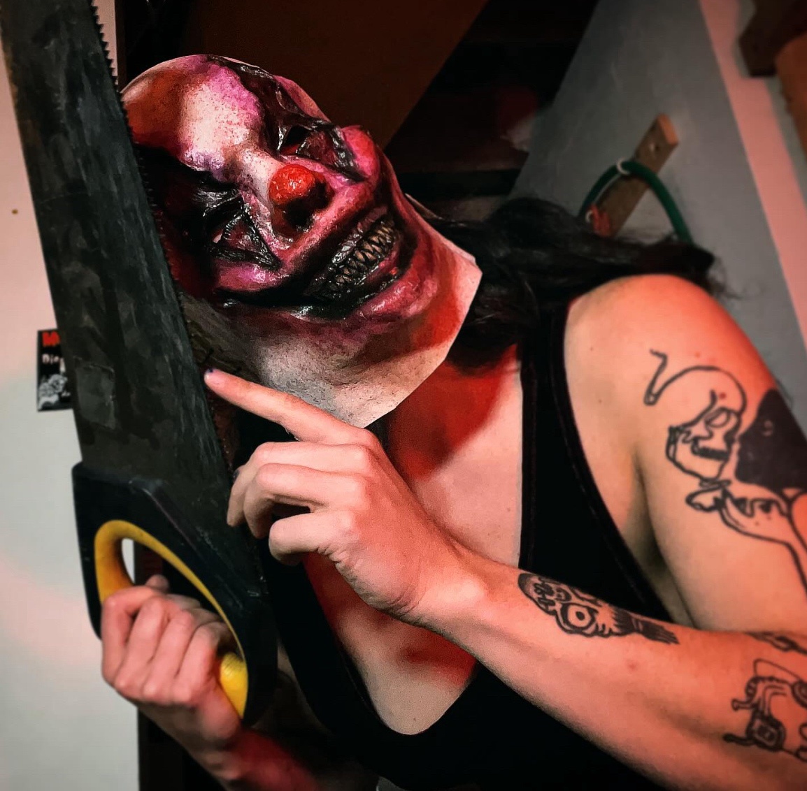 Introducing the Feisty Half of My Two-Headed Clown Mask