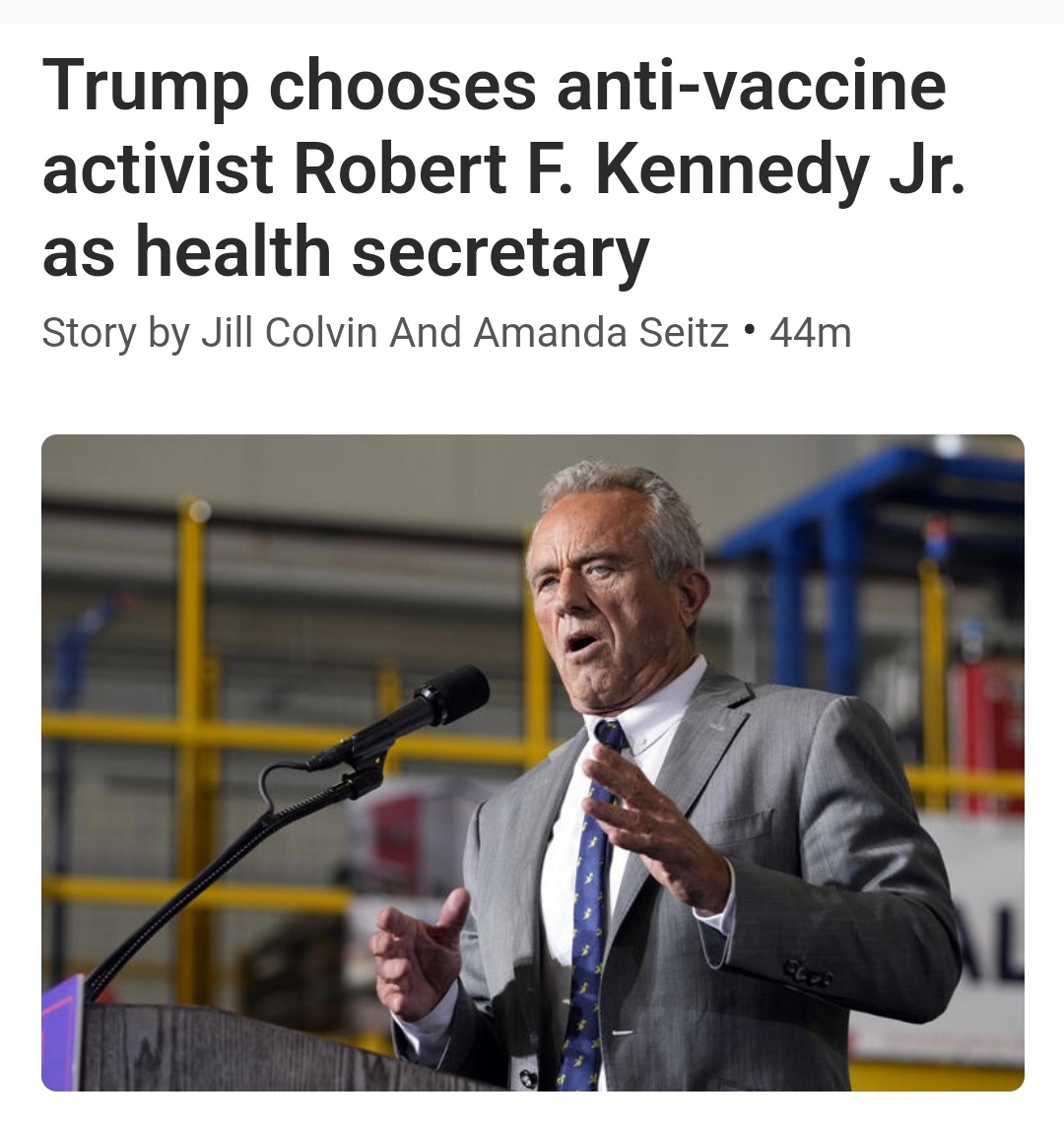Good luck, America! It seems the anti-vaxxers have taken the lead.