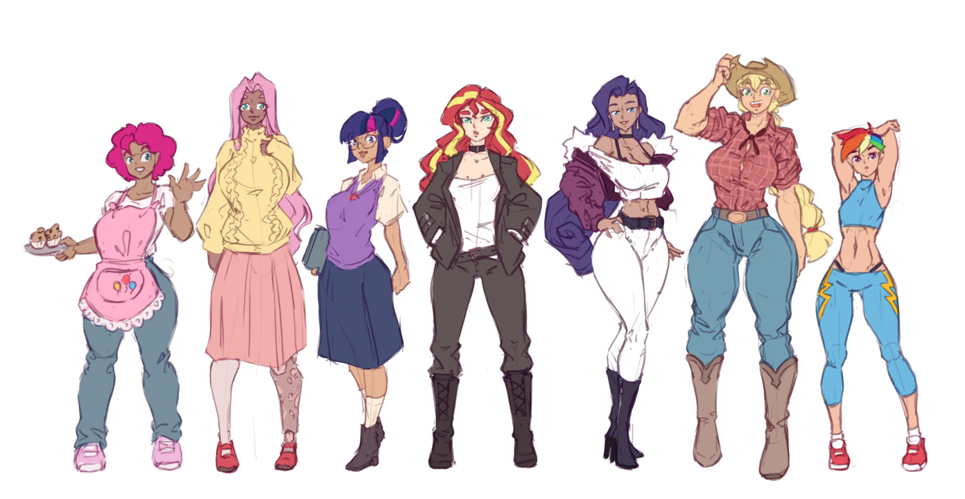 The MLP Cast Reimagined as Humans by N647