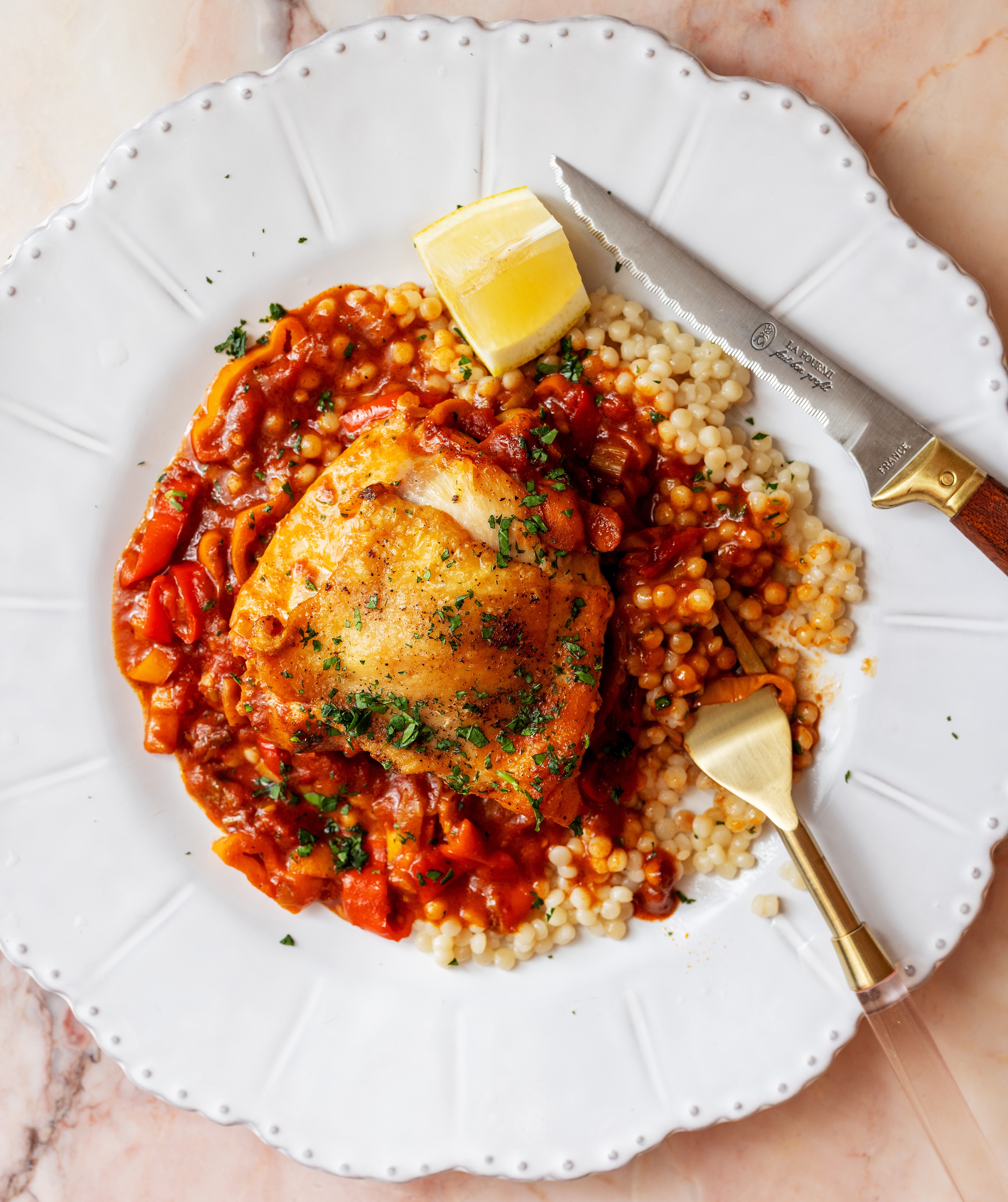 Delicious Chicken Stewed with Sweet Peppers Recipe!