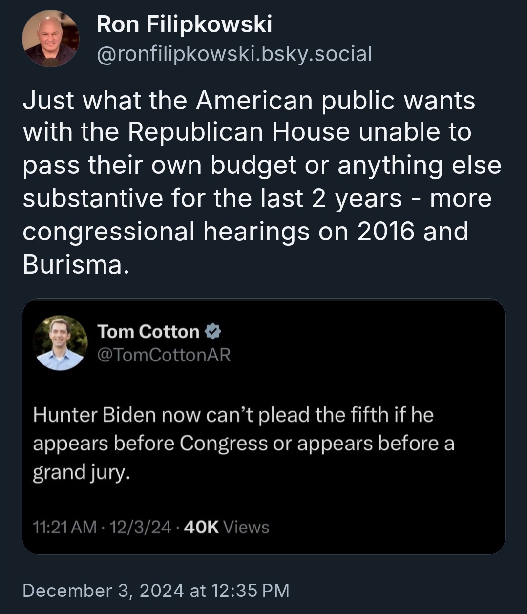 Republicans are a joke. Focus on the economy, you fools!