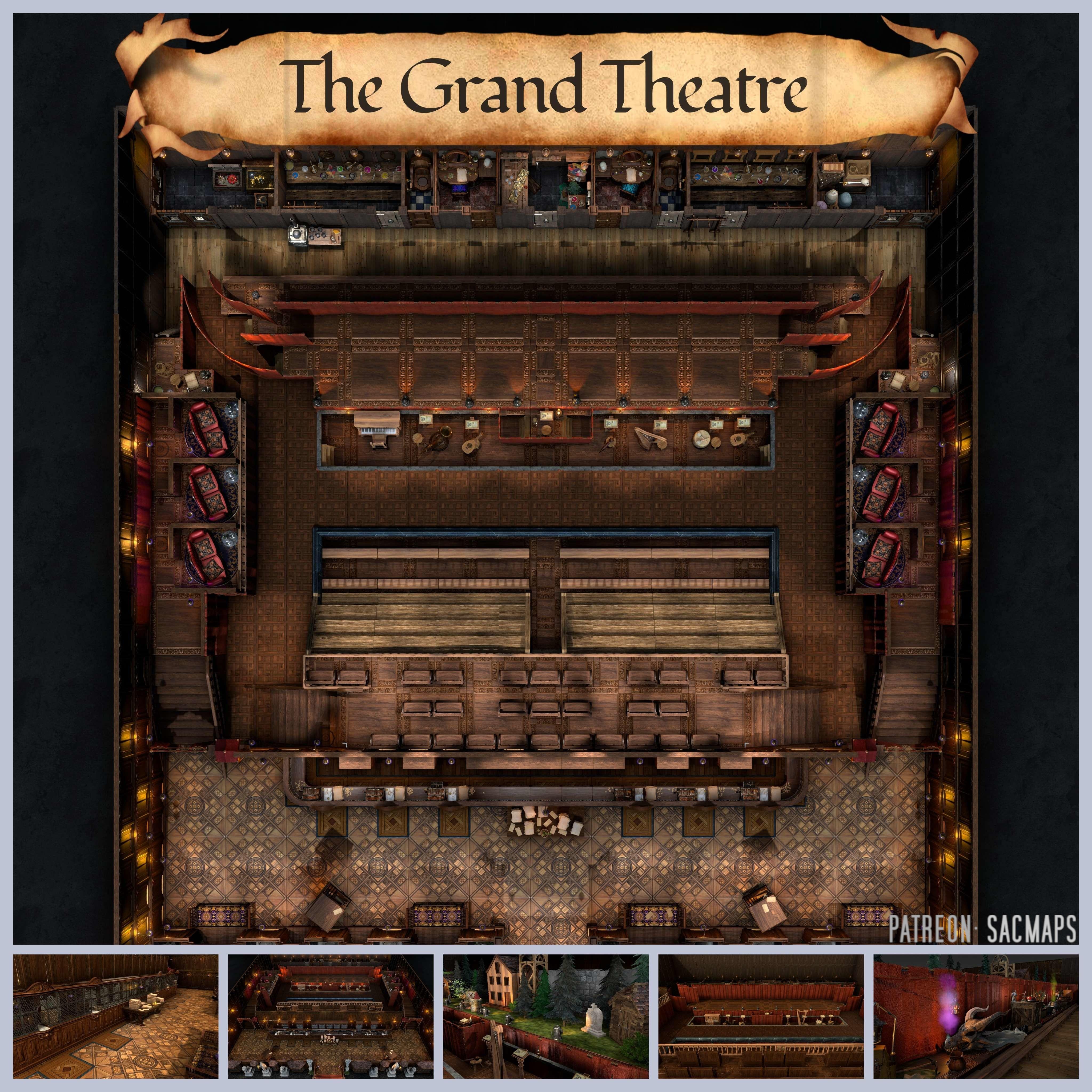 Explore the Grand Theatre: Free DnD and TTRPG Maps